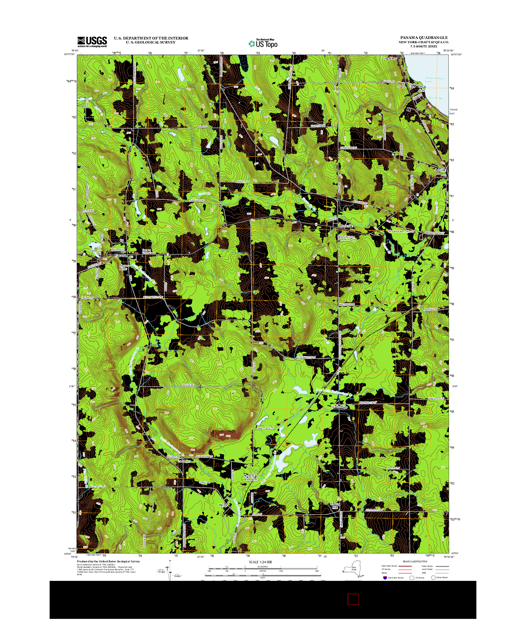 USGS US TOPO 7.5-MINUTE MAP FOR PANAMA, NY 2013