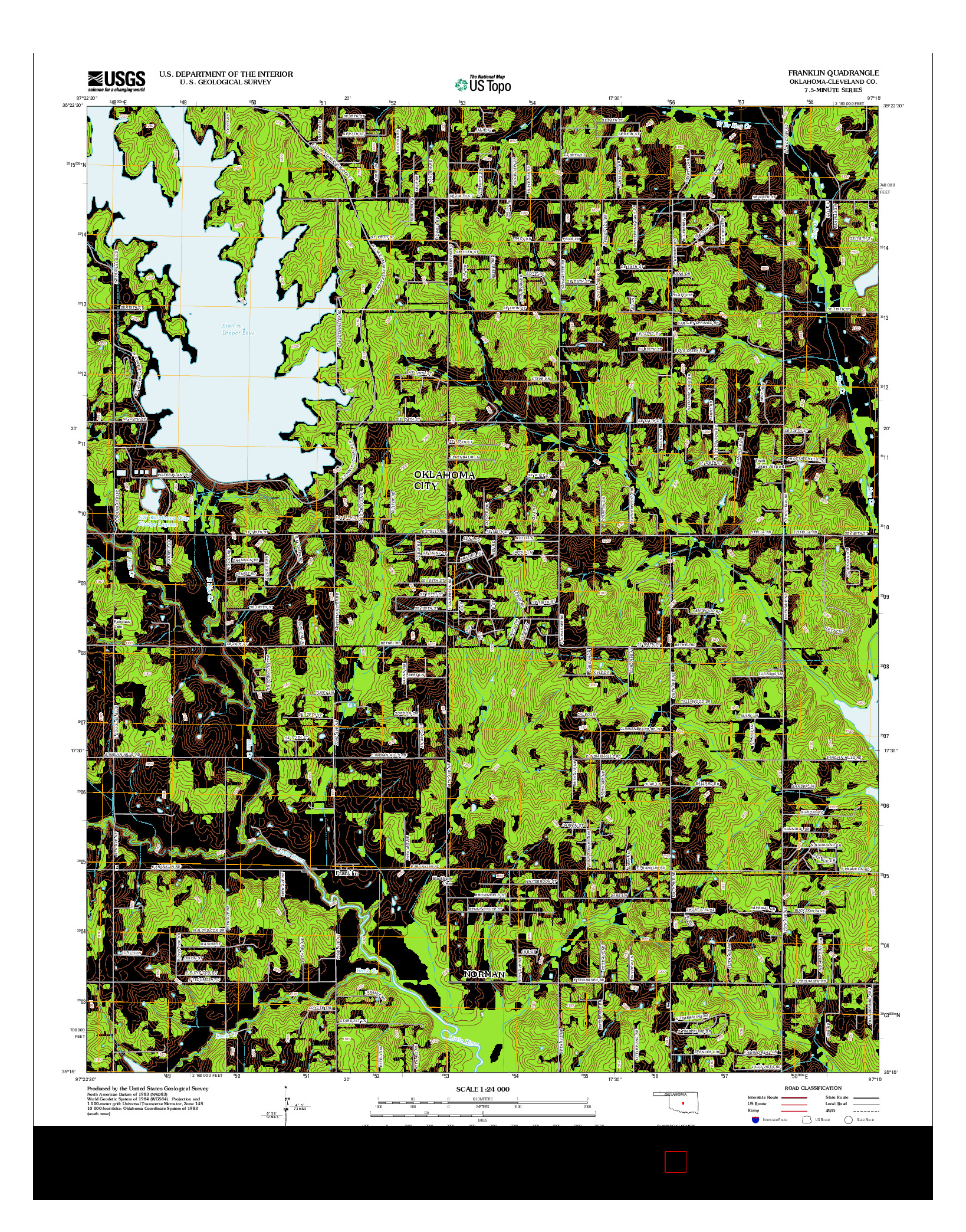 USGS US TOPO 7.5-MINUTE MAP FOR FRANKLIN, OK 2013