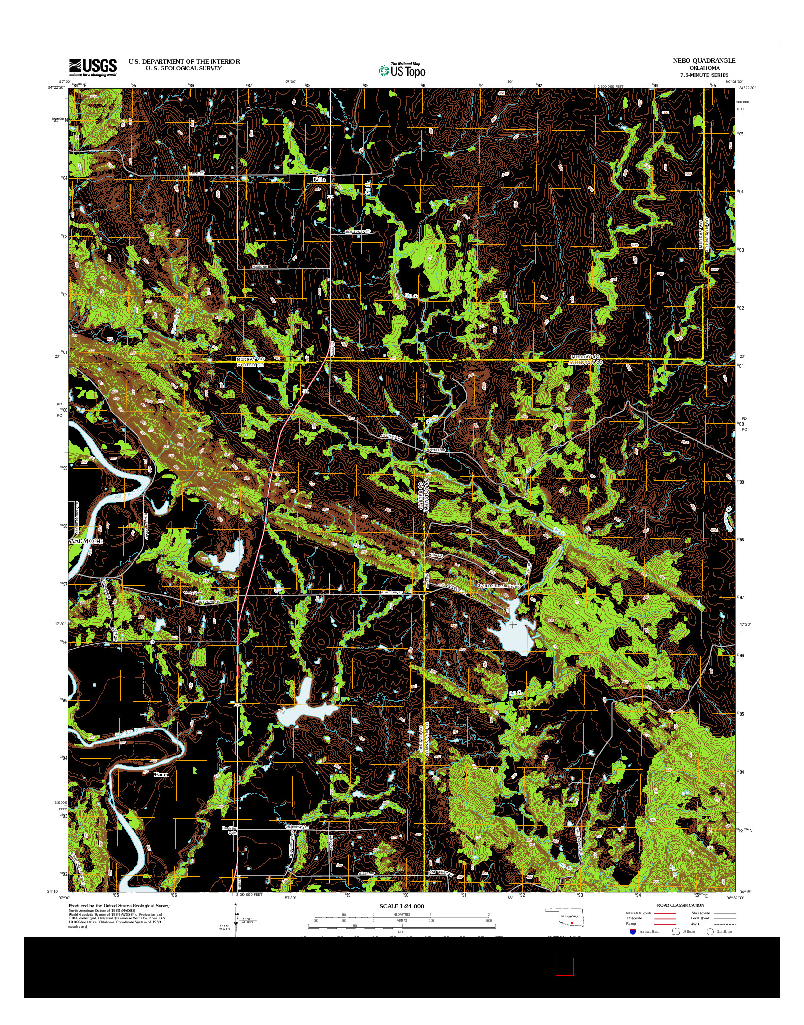 USGS US TOPO 7.5-MINUTE MAP FOR NEBO, OK 2013