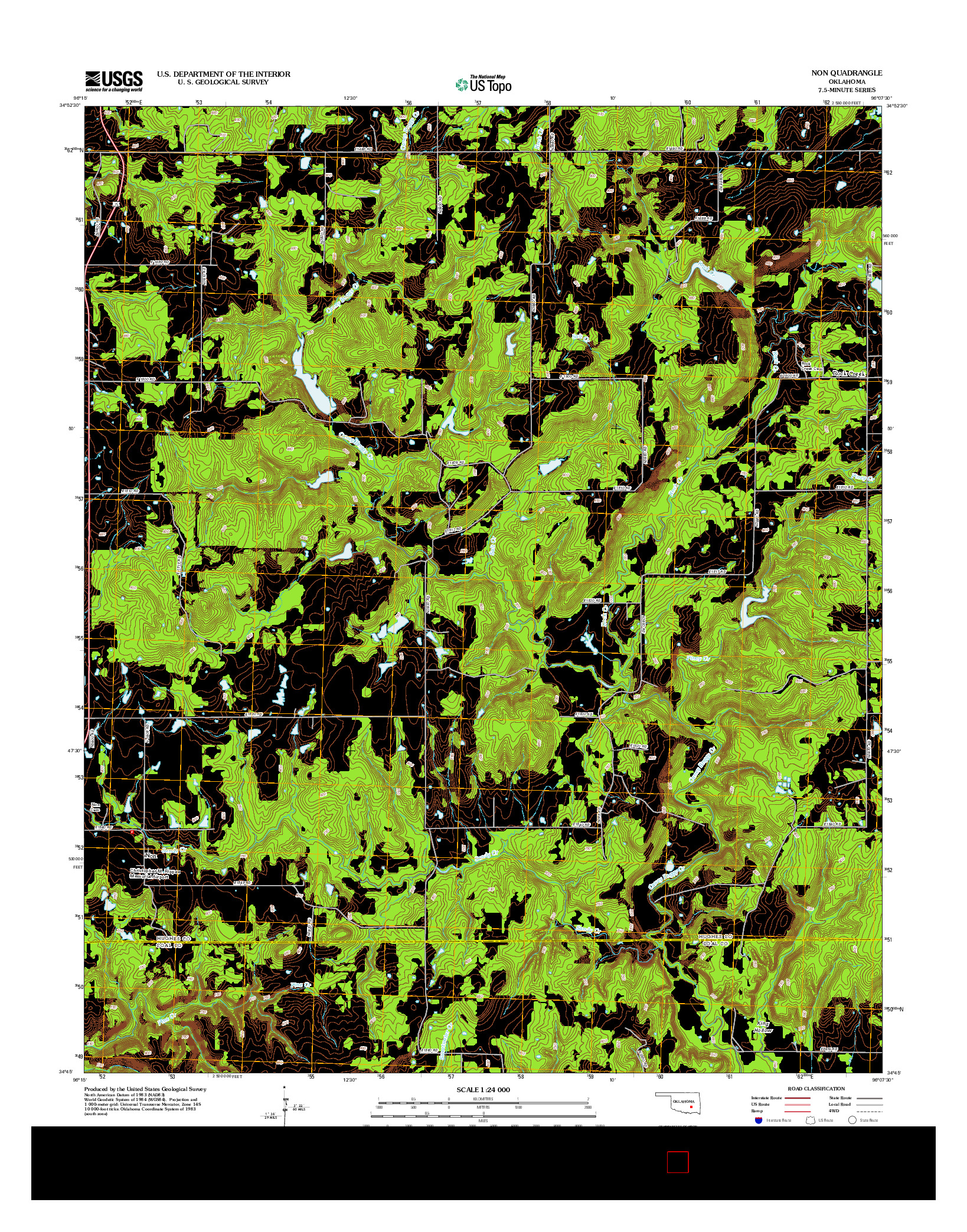 USGS US TOPO 7.5-MINUTE MAP FOR NON, OK 2013