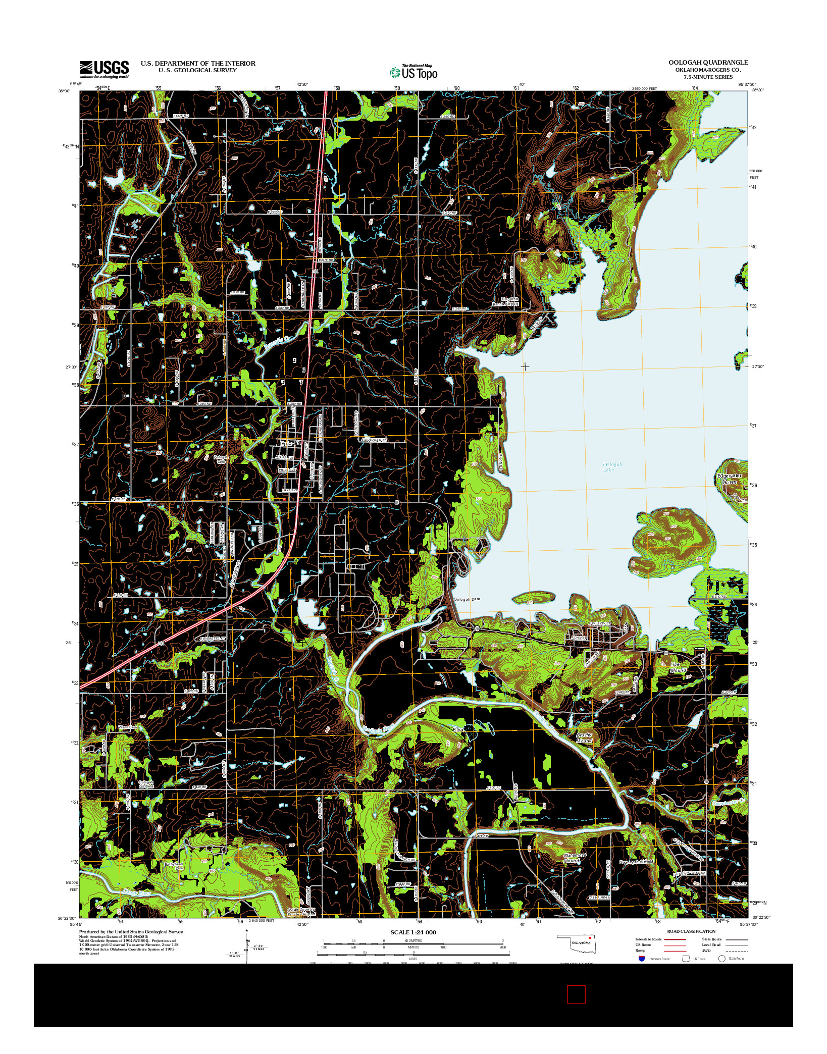 USGS US TOPO 7.5-MINUTE MAP FOR OOLOGAH, OK 2013