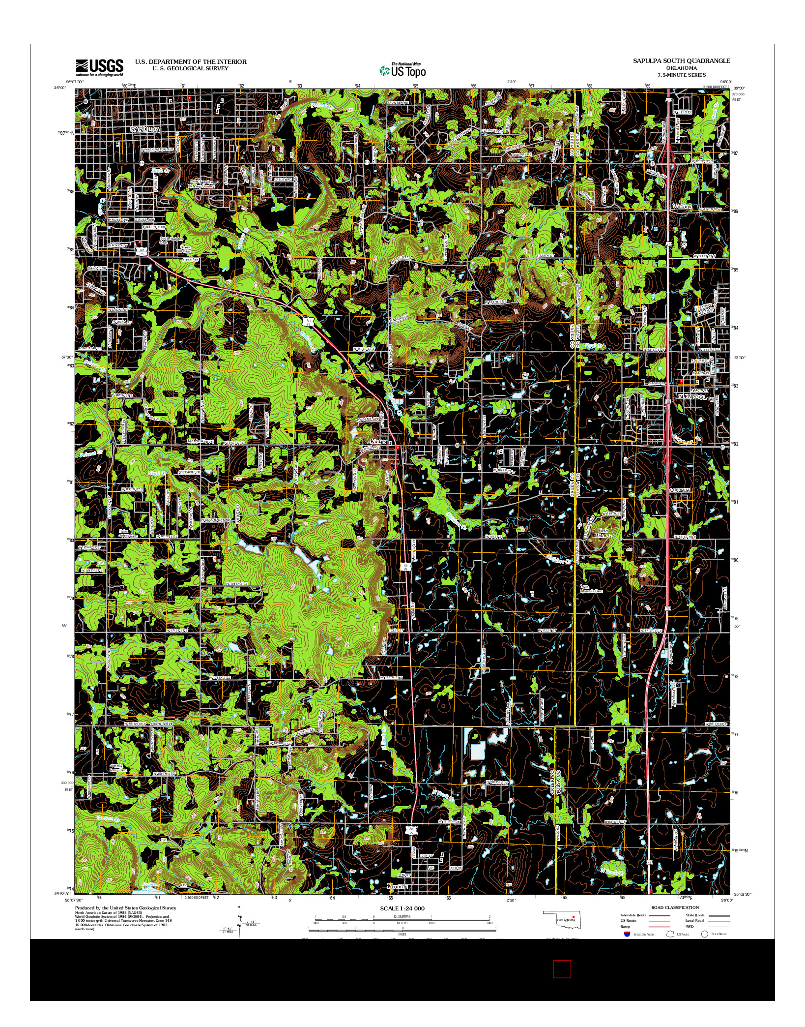 USGS US TOPO 7.5-MINUTE MAP FOR SAPULPA SOUTH, OK 2013