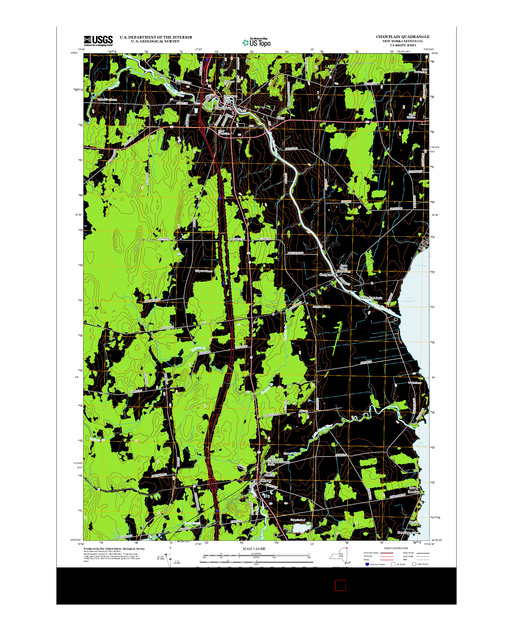 USGS US TOPO 7.5-MINUTE MAP FOR CHAMPLAIN, NY 2013