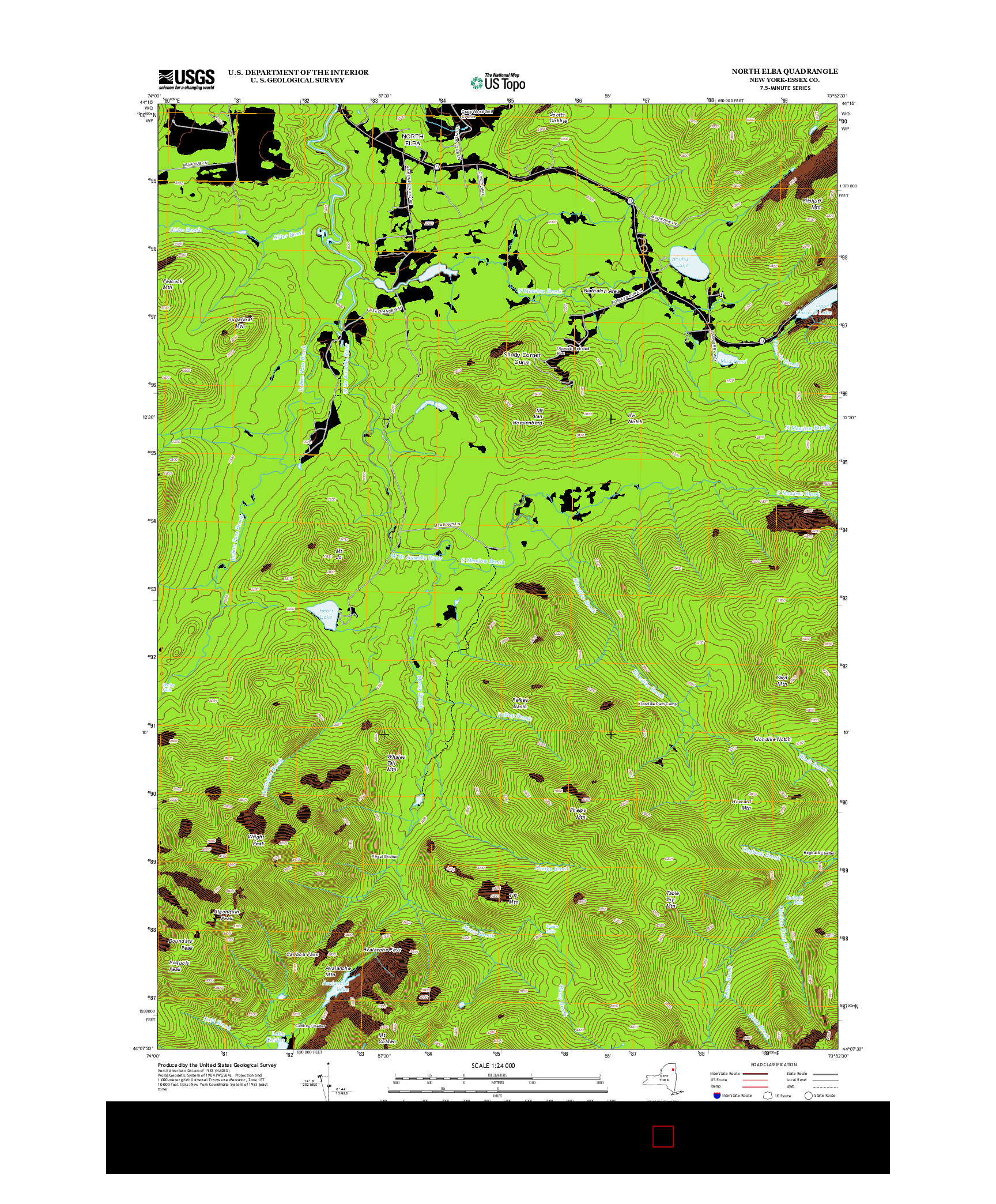 USGS US TOPO 7.5-MINUTE MAP FOR NORTH ELBA, NY 2013