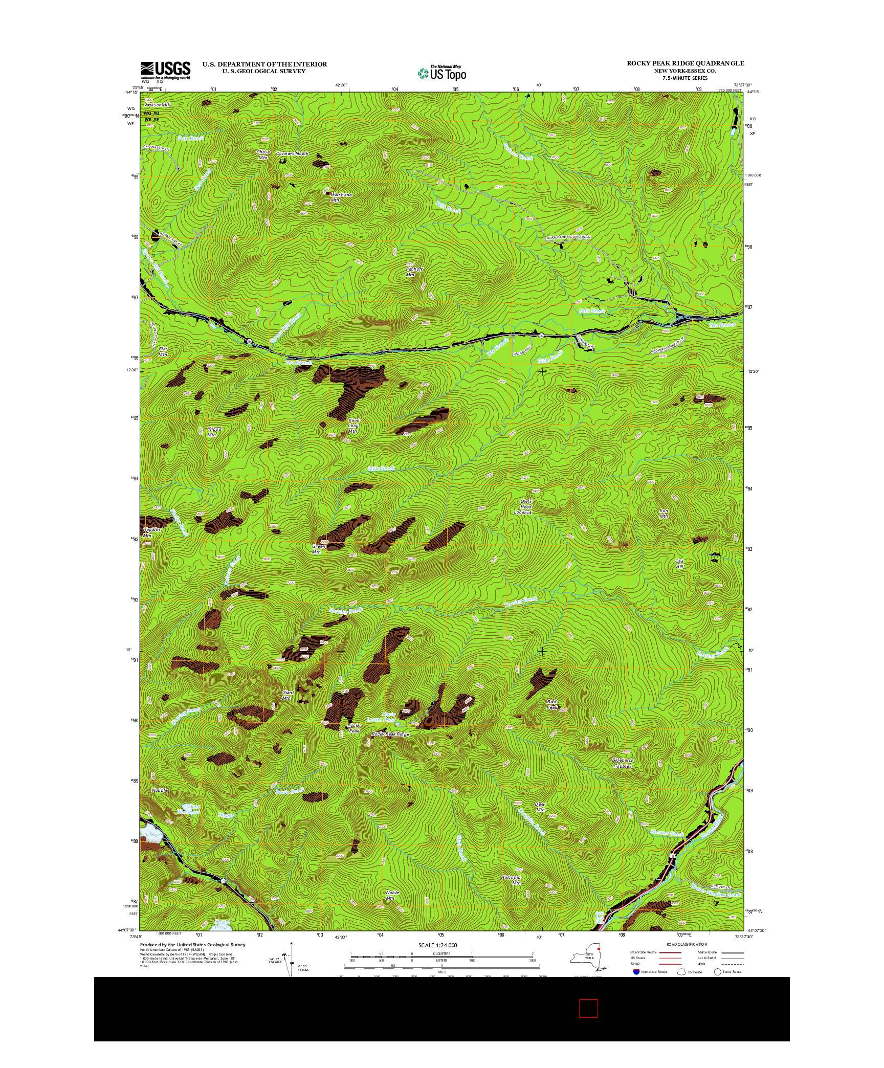 USGS US TOPO 7.5-MINUTE MAP FOR ROCKY PEAK RIDGE, NY 2013