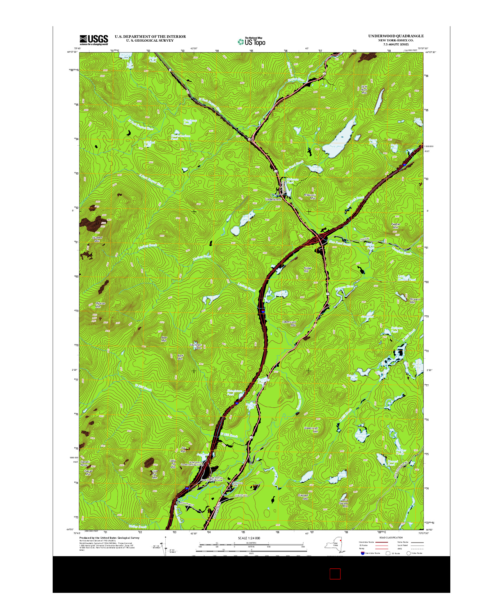 USGS US TOPO 7.5-MINUTE MAP FOR UNDERWOOD, NY 2013