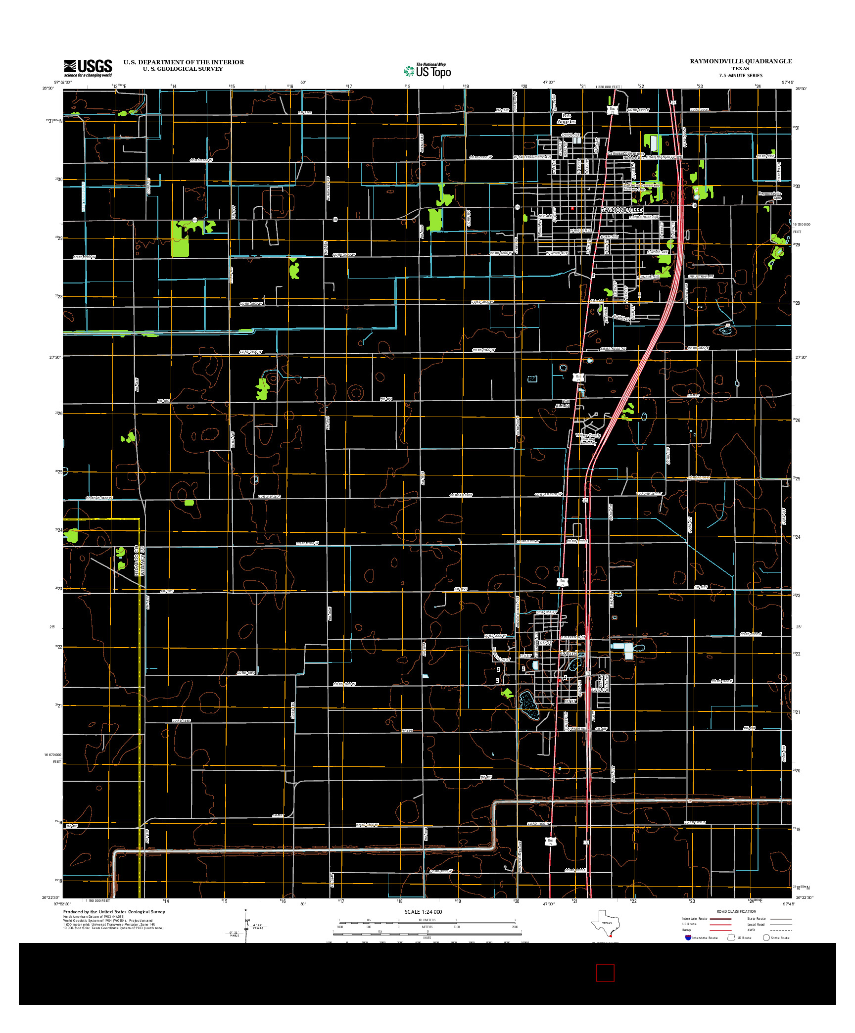 USGS US TOPO 7.5-MINUTE MAP FOR RAYMONDVILLE, TX 2013