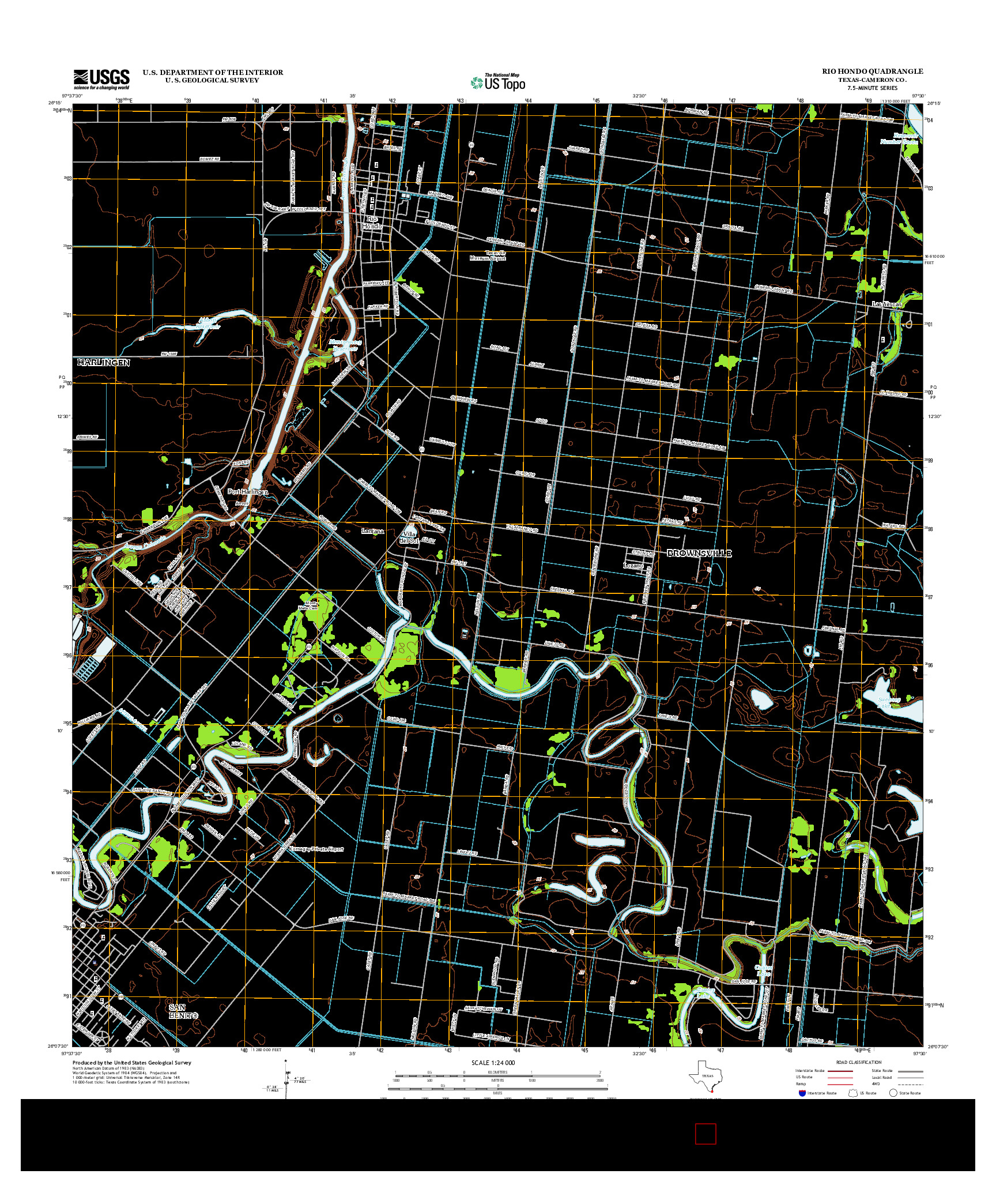 USGS US TOPO 7.5-MINUTE MAP FOR RIO HONDO, TX 2013