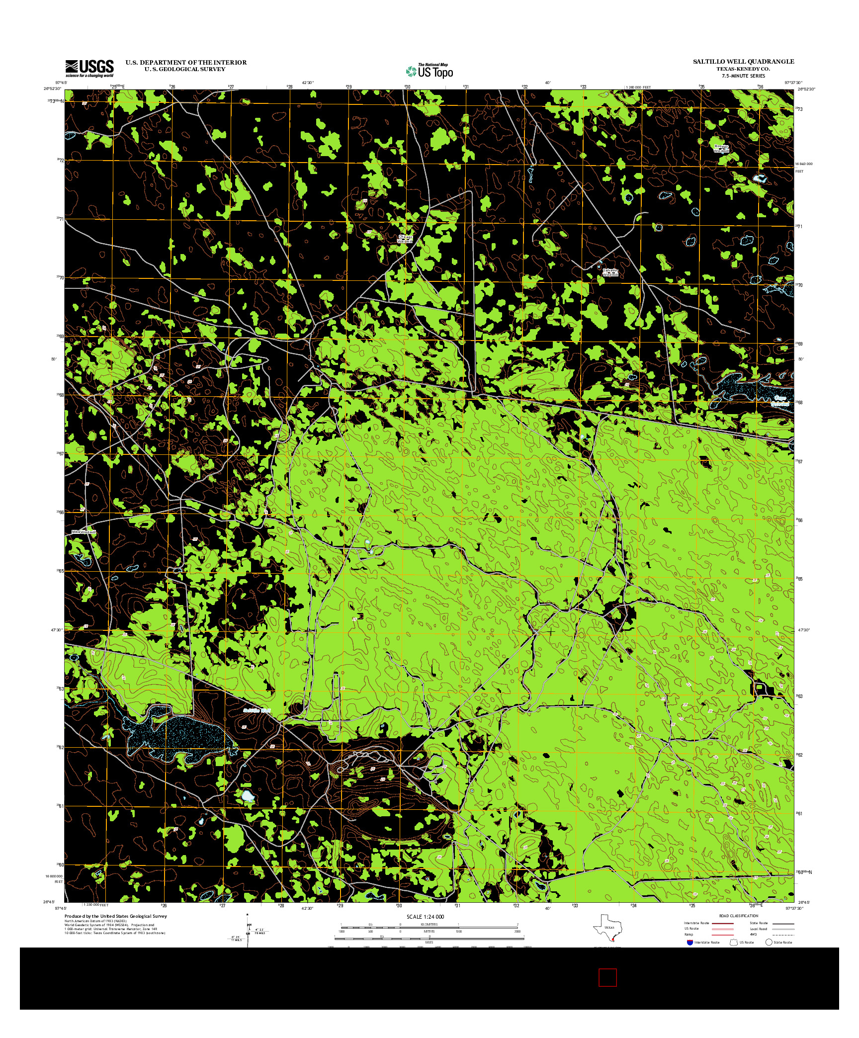 USGS US TOPO 7.5-MINUTE MAP FOR SALTILLO WELL, TX 2013