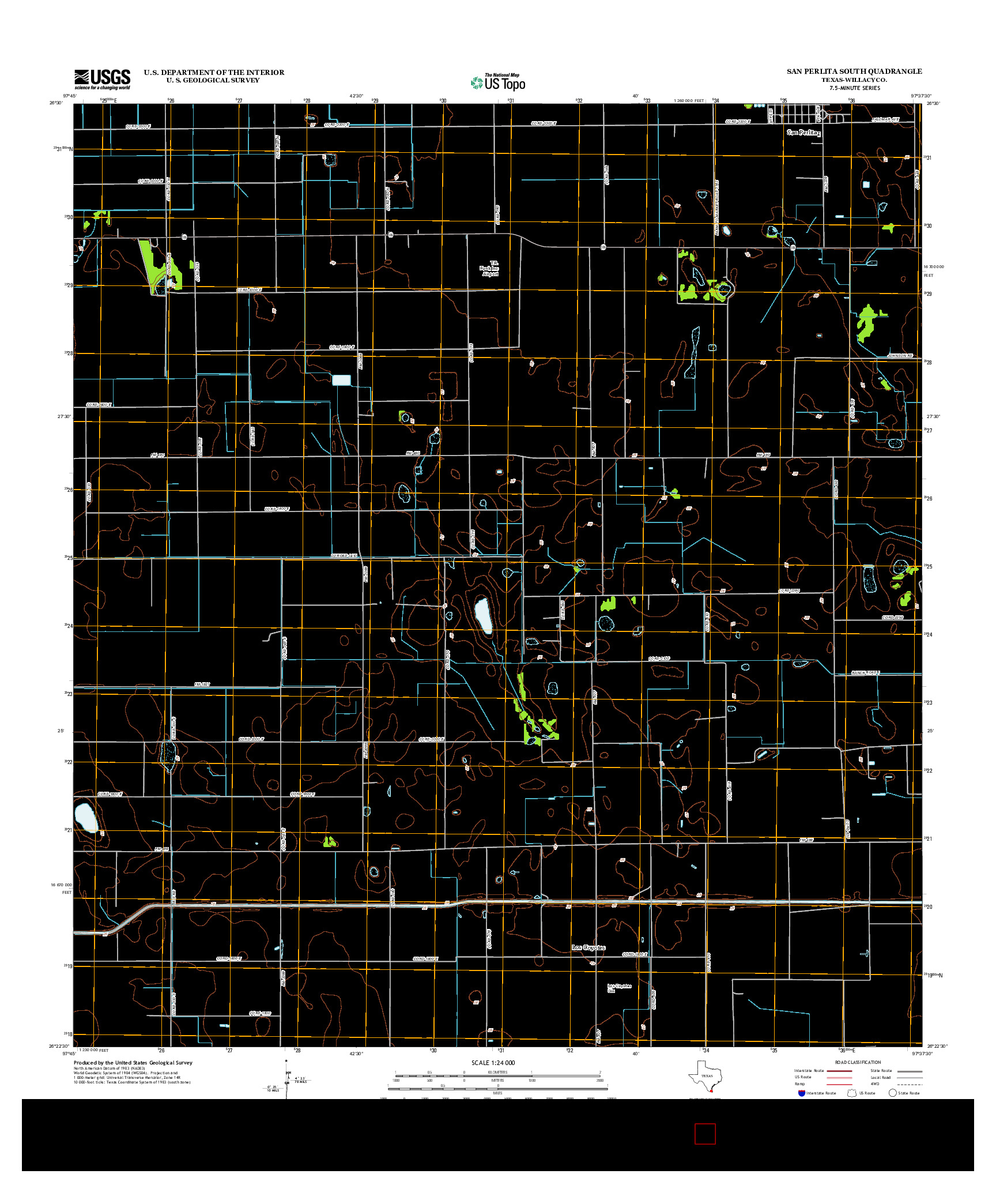 USGS US TOPO 7.5-MINUTE MAP FOR SAN PERLITA SOUTH, TX 2013