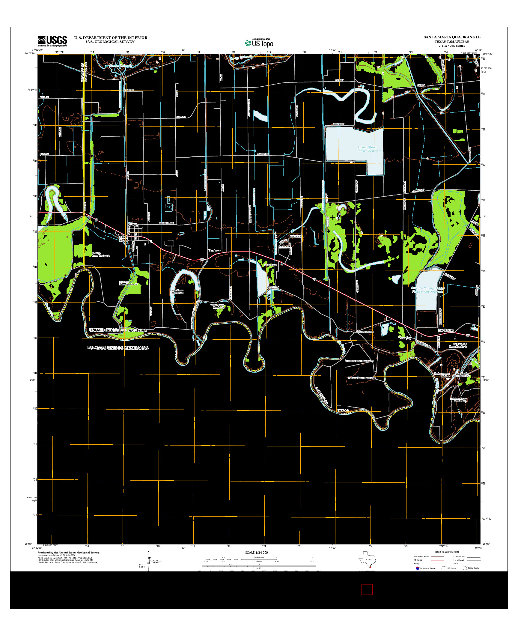 USGS US TOPO 7.5-MINUTE MAP FOR SANTA MARIA, TX-TAM 2013