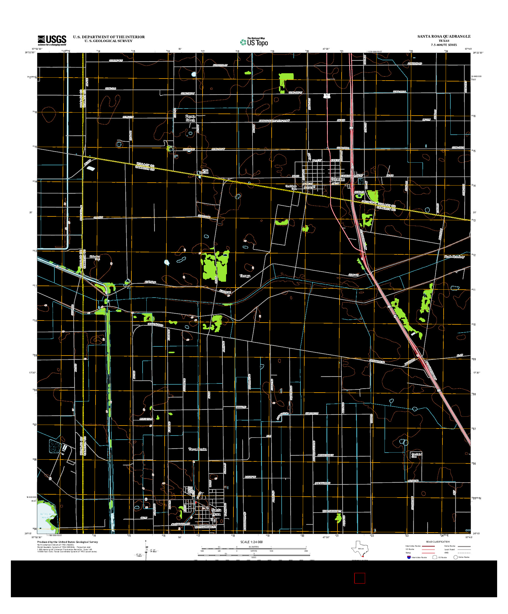 USGS US TOPO 7.5-MINUTE MAP FOR SANTA ROSA, TX 2013