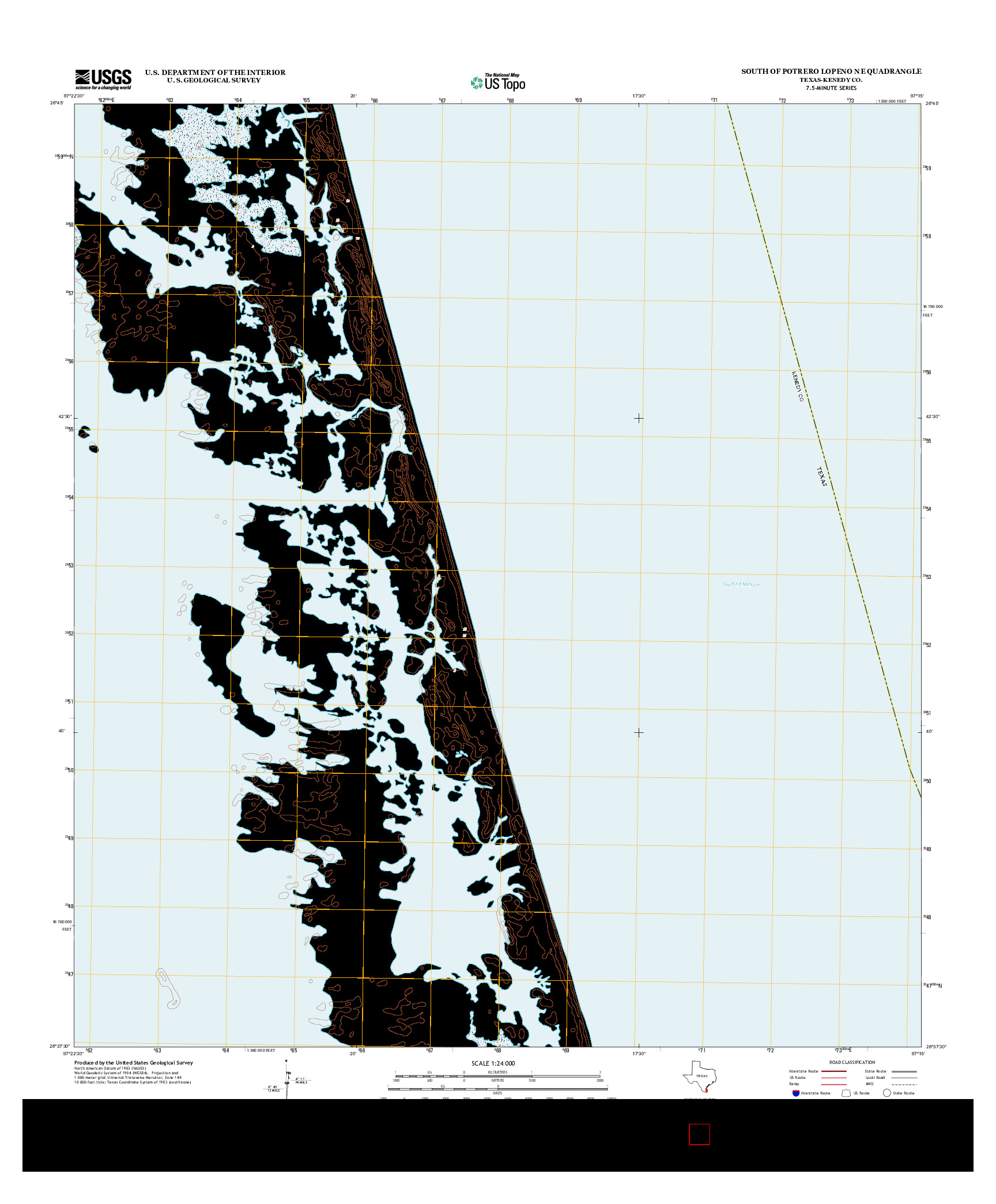 USGS US TOPO 7.5-MINUTE MAP FOR SOUTH OF POTRERO LOPENO NE, TX 2013