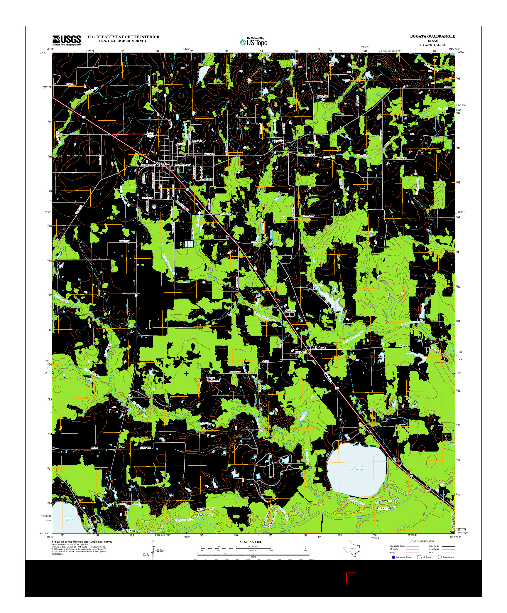 USGS US TOPO 7.5-MINUTE MAP FOR BOGATA, TX 2013