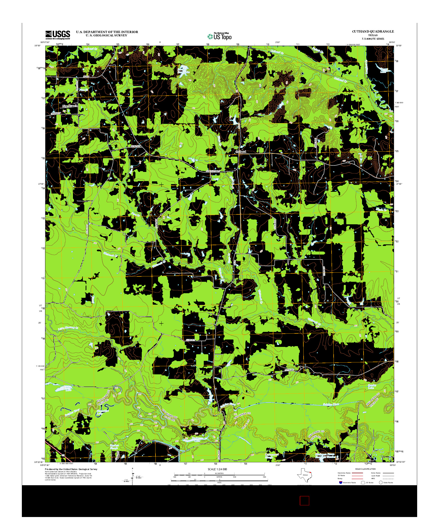 USGS US TOPO 7.5-MINUTE MAP FOR CUTHAND, TX 2013