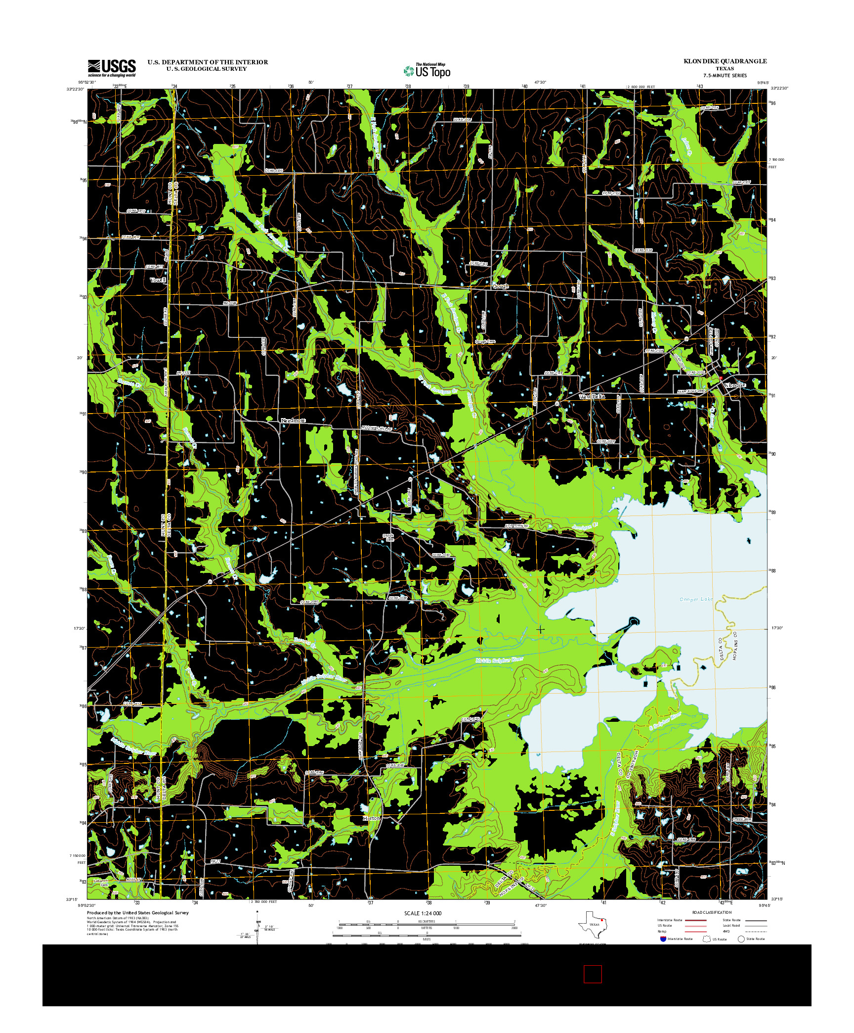 USGS US TOPO 7.5-MINUTE MAP FOR KLONDIKE, TX 2013