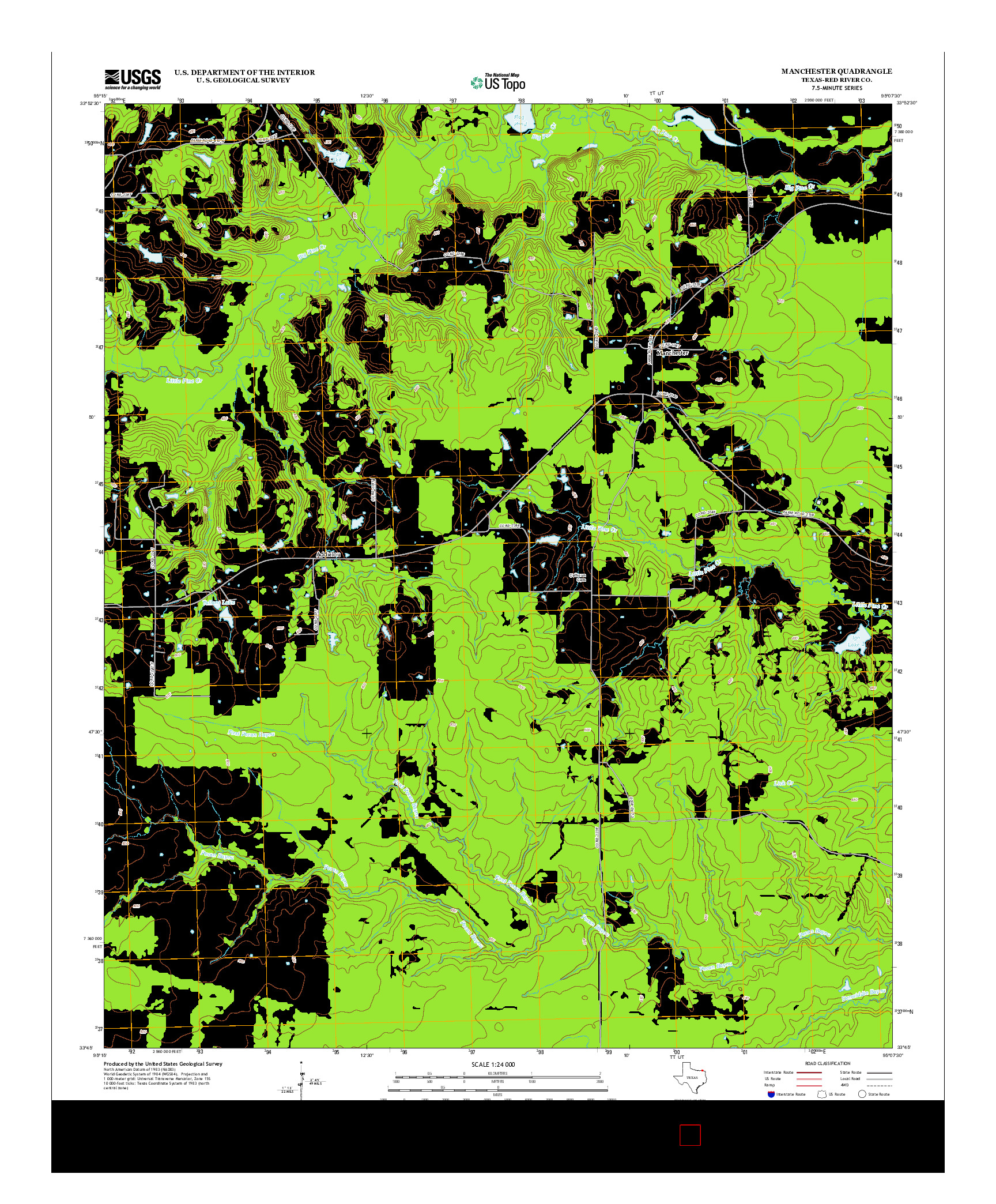 USGS US TOPO 7.5-MINUTE MAP FOR MANCHESTER, TX 2013