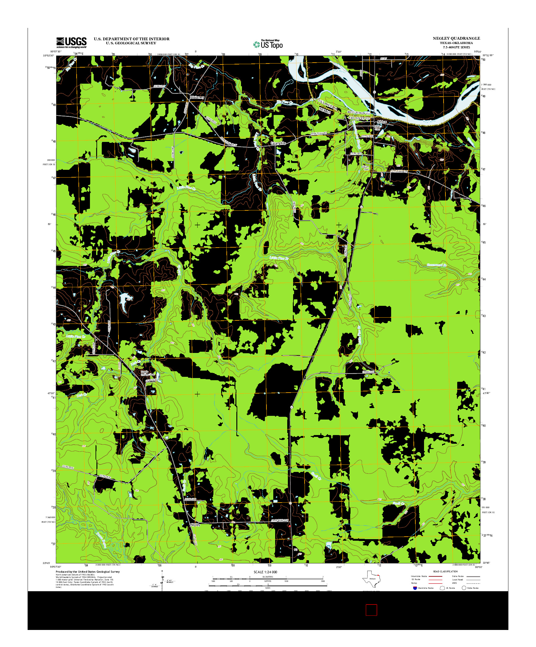 USGS US TOPO 7.5-MINUTE MAP FOR NEGLEY, TX-OK 2013