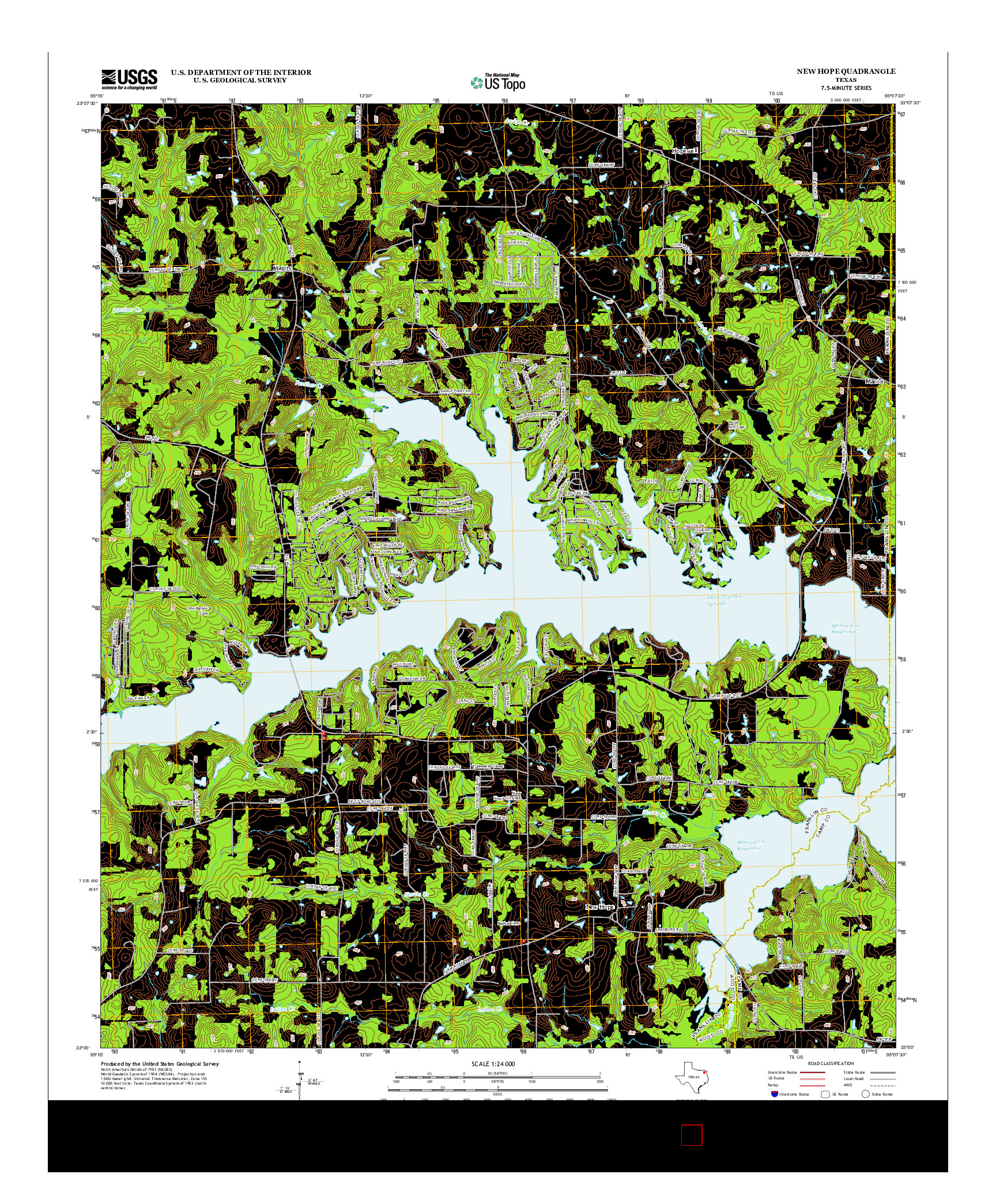 USGS US TOPO 7.5-MINUTE MAP FOR NEW HOPE, TX 2013