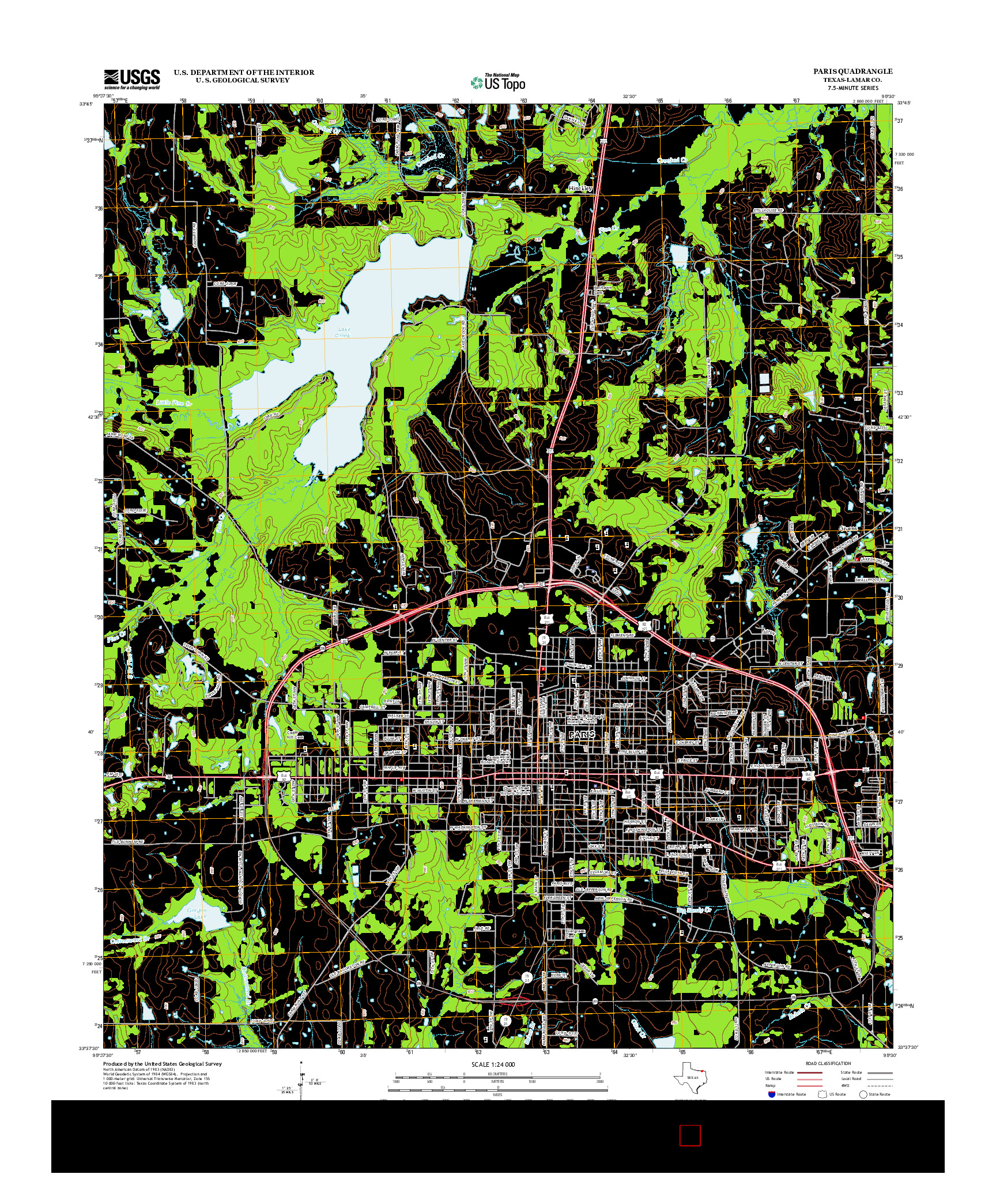 USGS US TOPO 7.5-MINUTE MAP FOR PARIS, TX 2013
