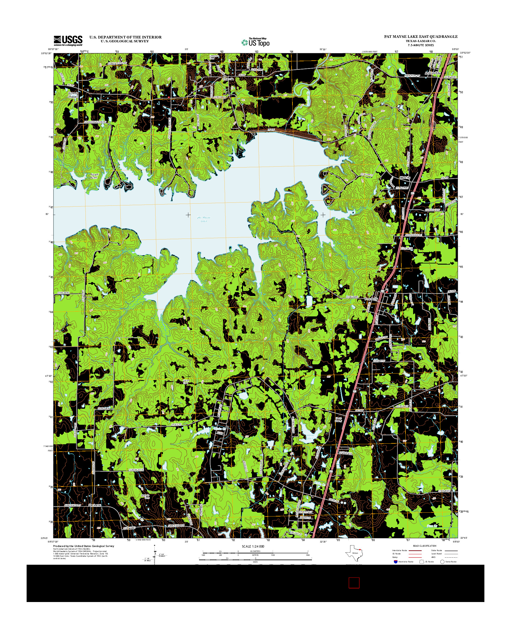 USGS US TOPO 7.5-MINUTE MAP FOR PAT MAYSE LAKE EAST, TX 2013