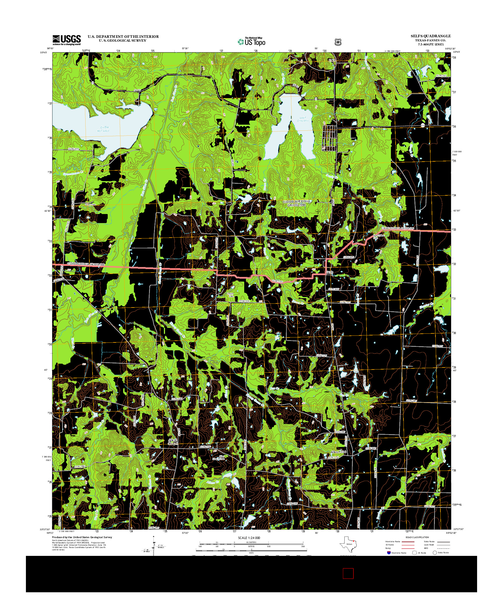 USGS US TOPO 7.5-MINUTE MAP FOR SELFS, TX 2013