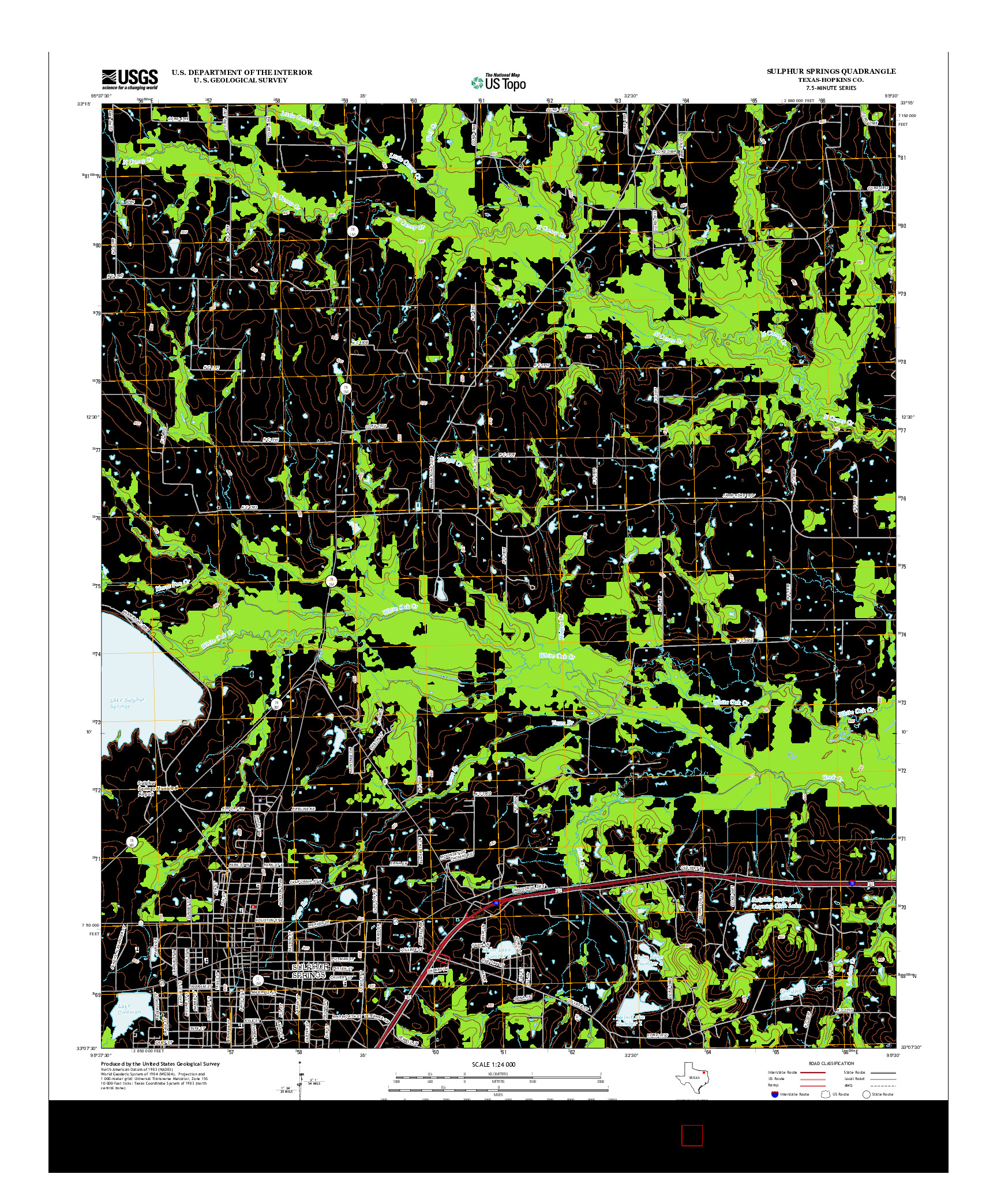 USGS US TOPO 7.5-MINUTE MAP FOR SULPHUR SPRINGS, TX 2013