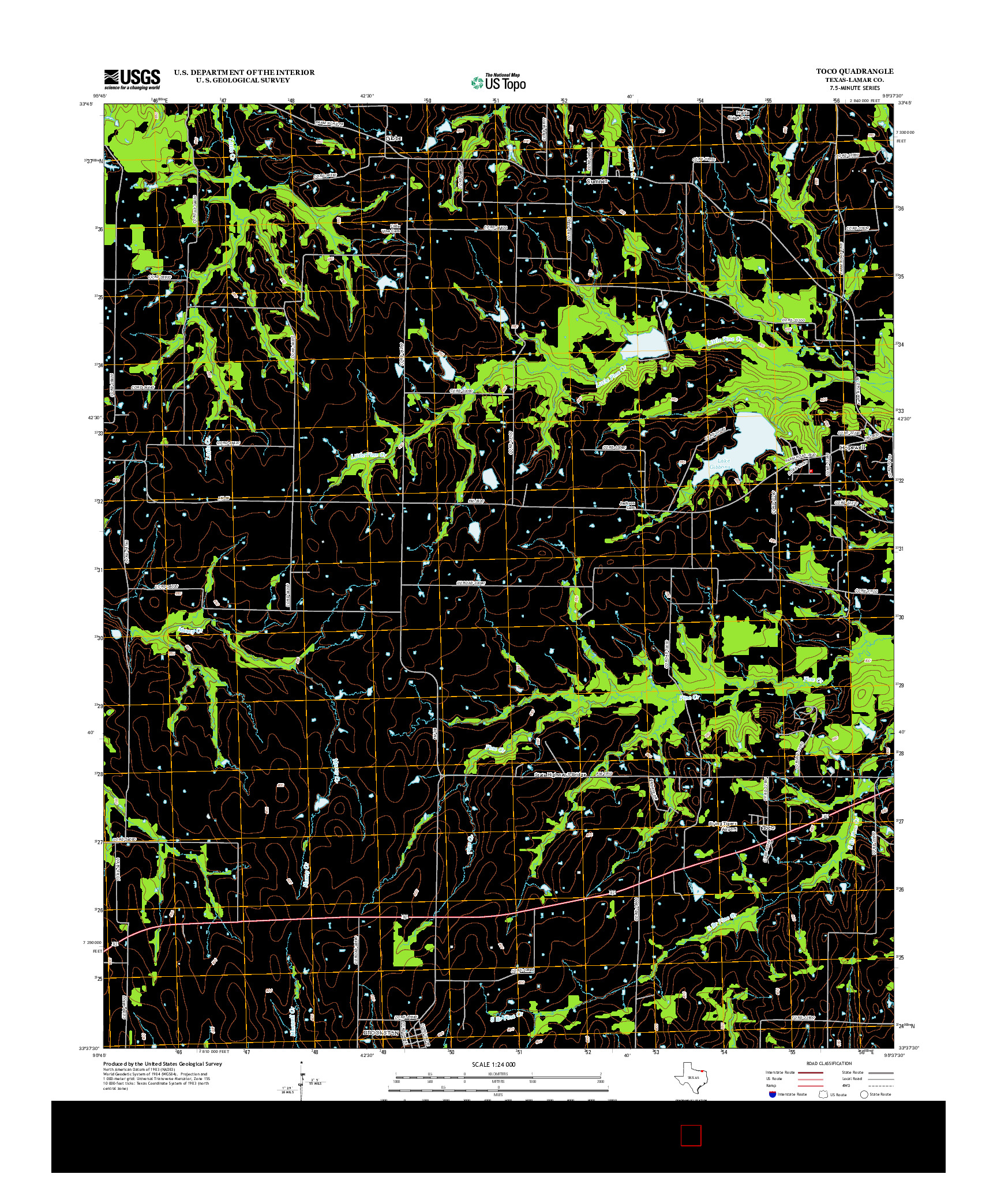 USGS US TOPO 7.5-MINUTE MAP FOR TOCO, TX 2013