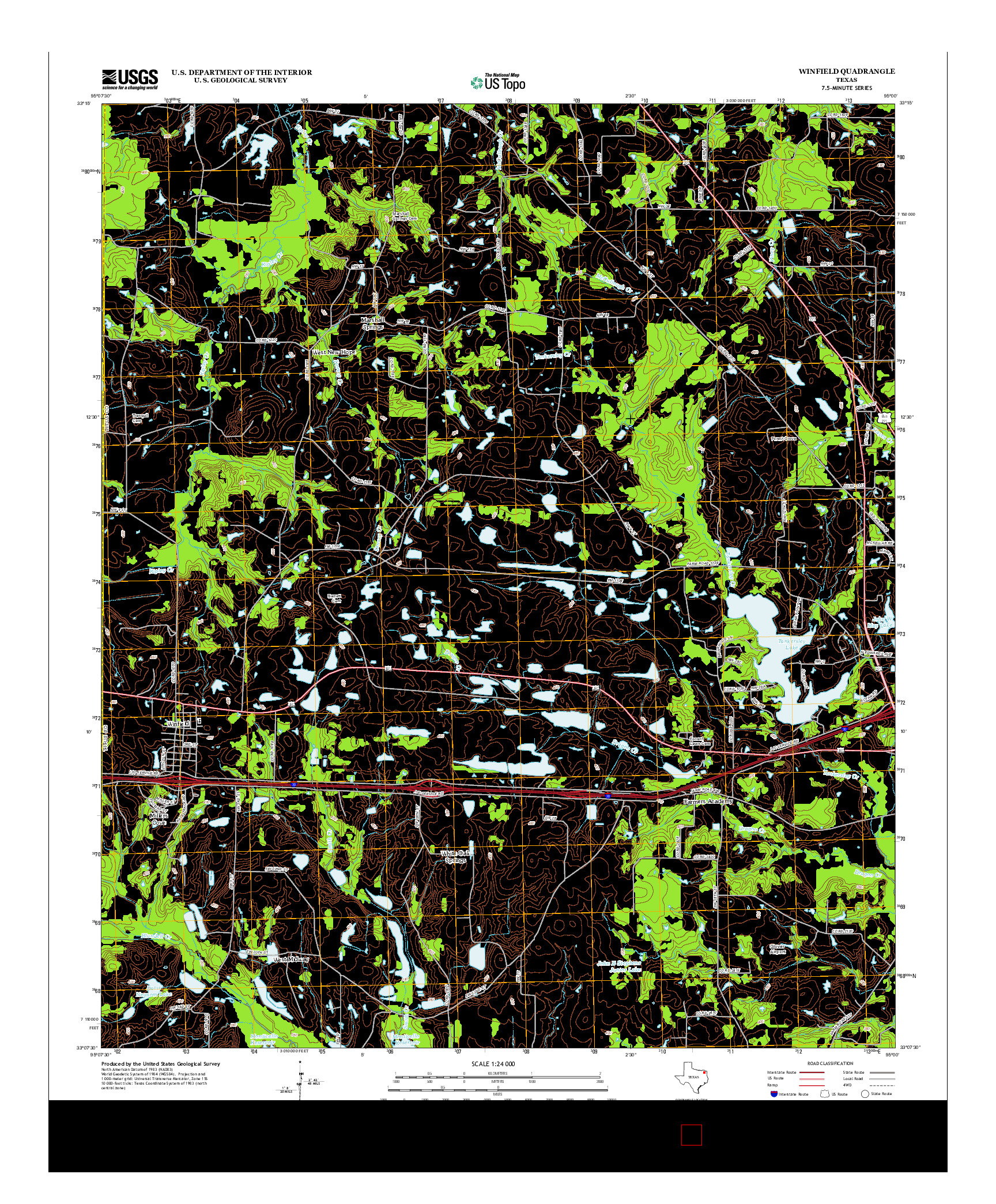 USGS US TOPO 7.5-MINUTE MAP FOR WINFIELD, TX 2013