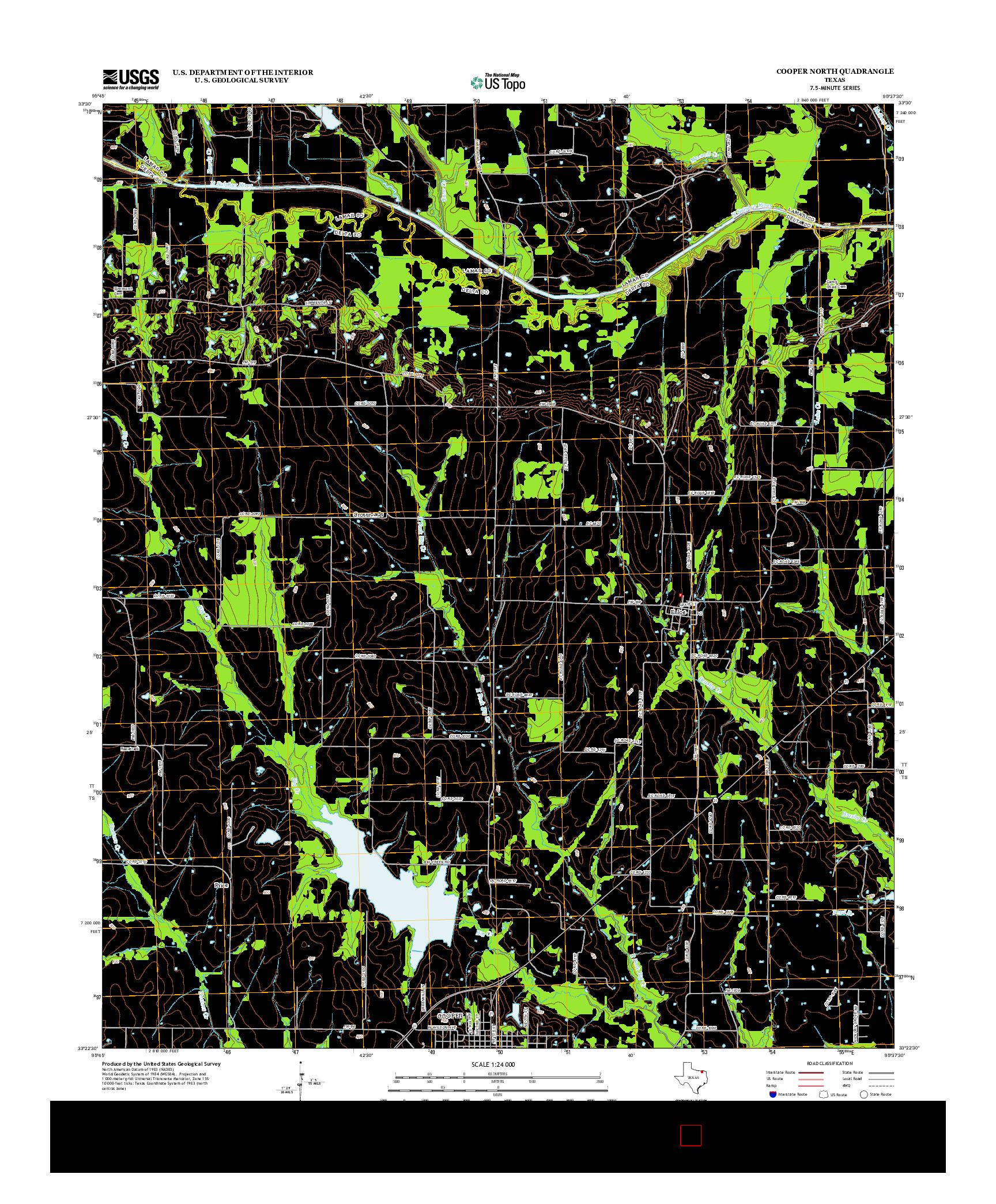 USGS US TOPO 7.5-MINUTE MAP FOR COOPER NORTH, TX 2013