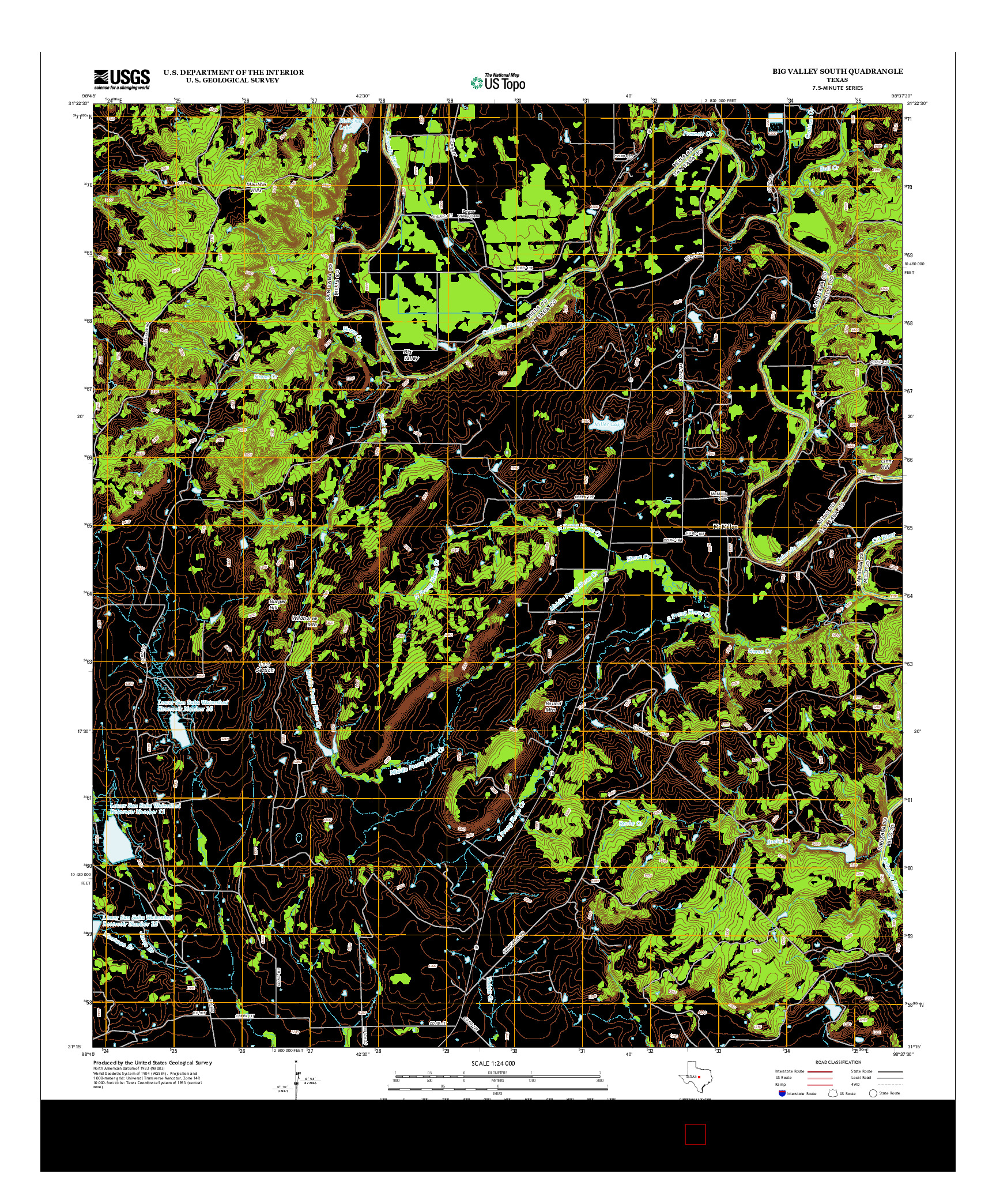 USGS US TOPO 7.5-MINUTE MAP FOR BIG VALLEY SOUTH, TX 2013