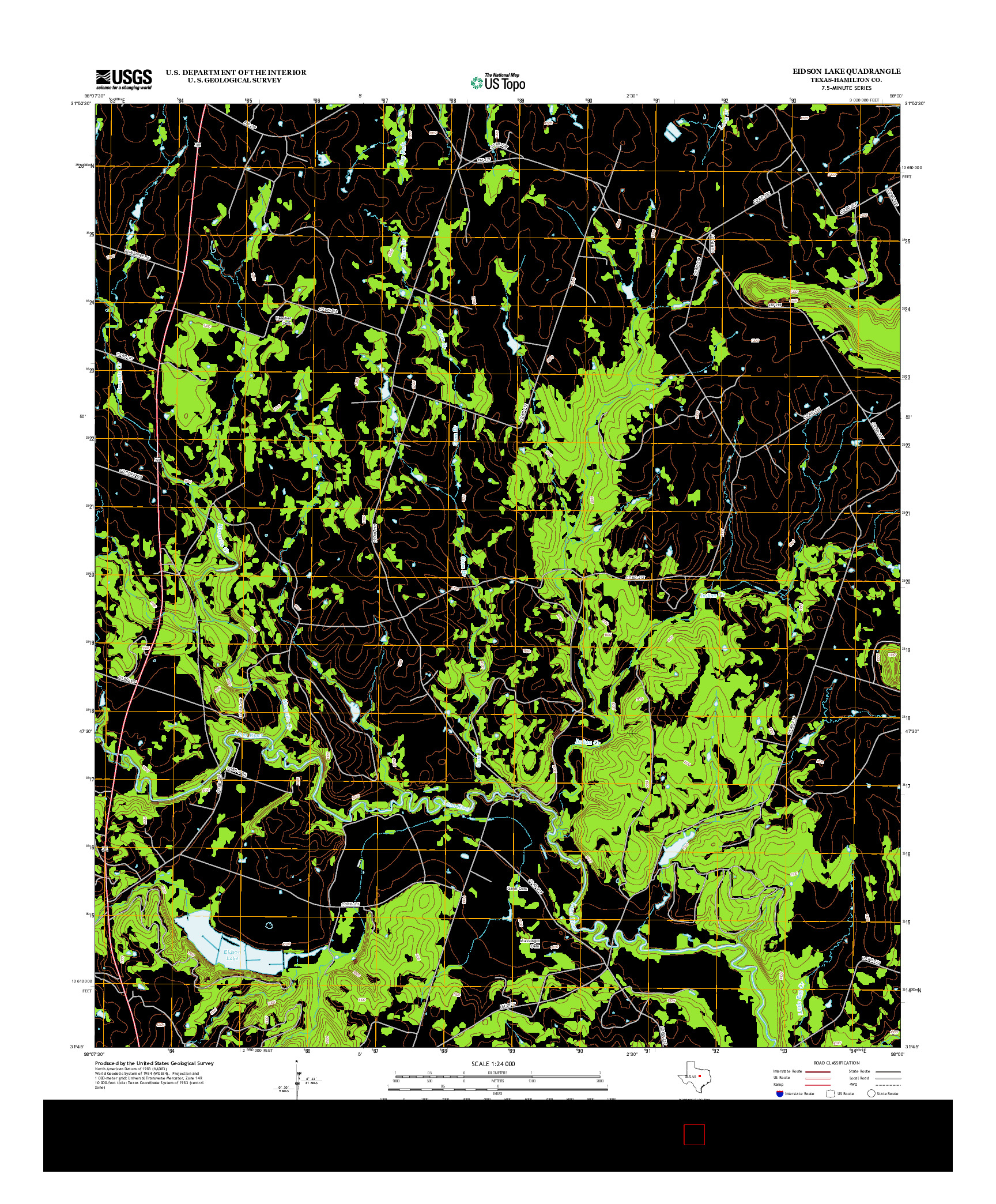 USGS US TOPO 7.5-MINUTE MAP FOR EIDSON LAKE, TX 2013