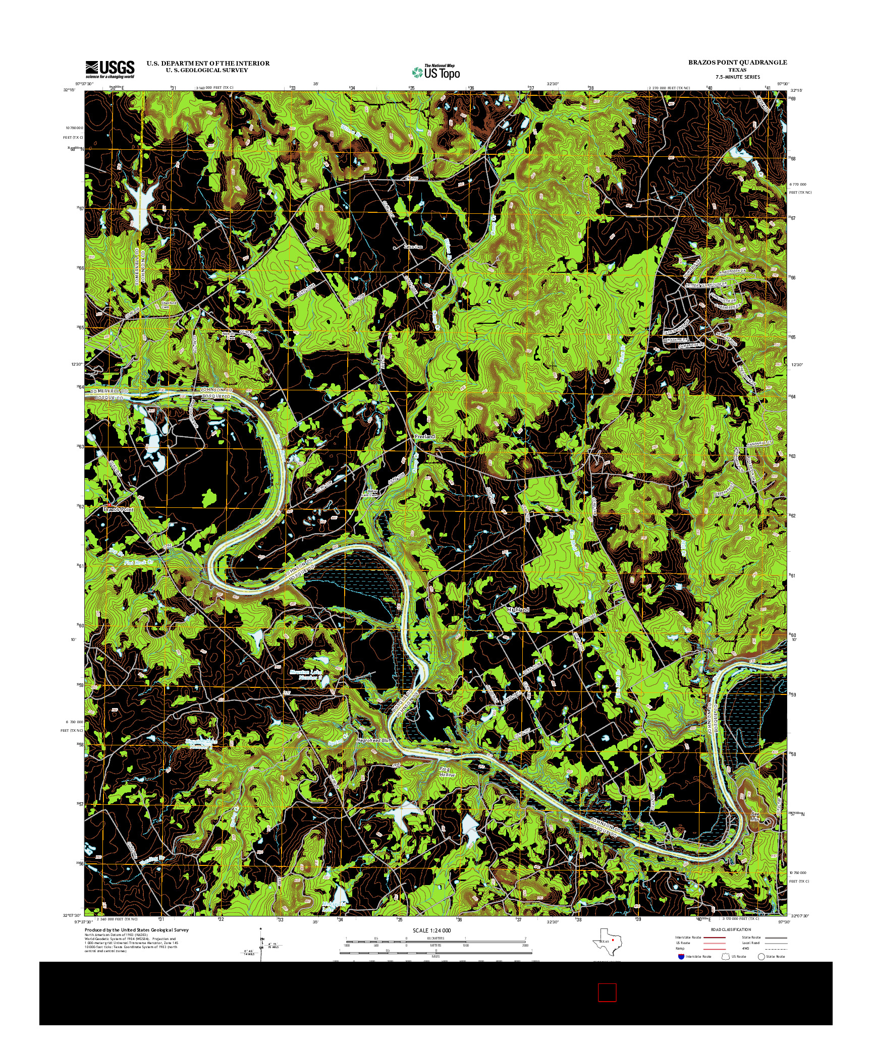 USGS US TOPO 7.5-MINUTE MAP FOR BRAZOS POINT, TX 2013