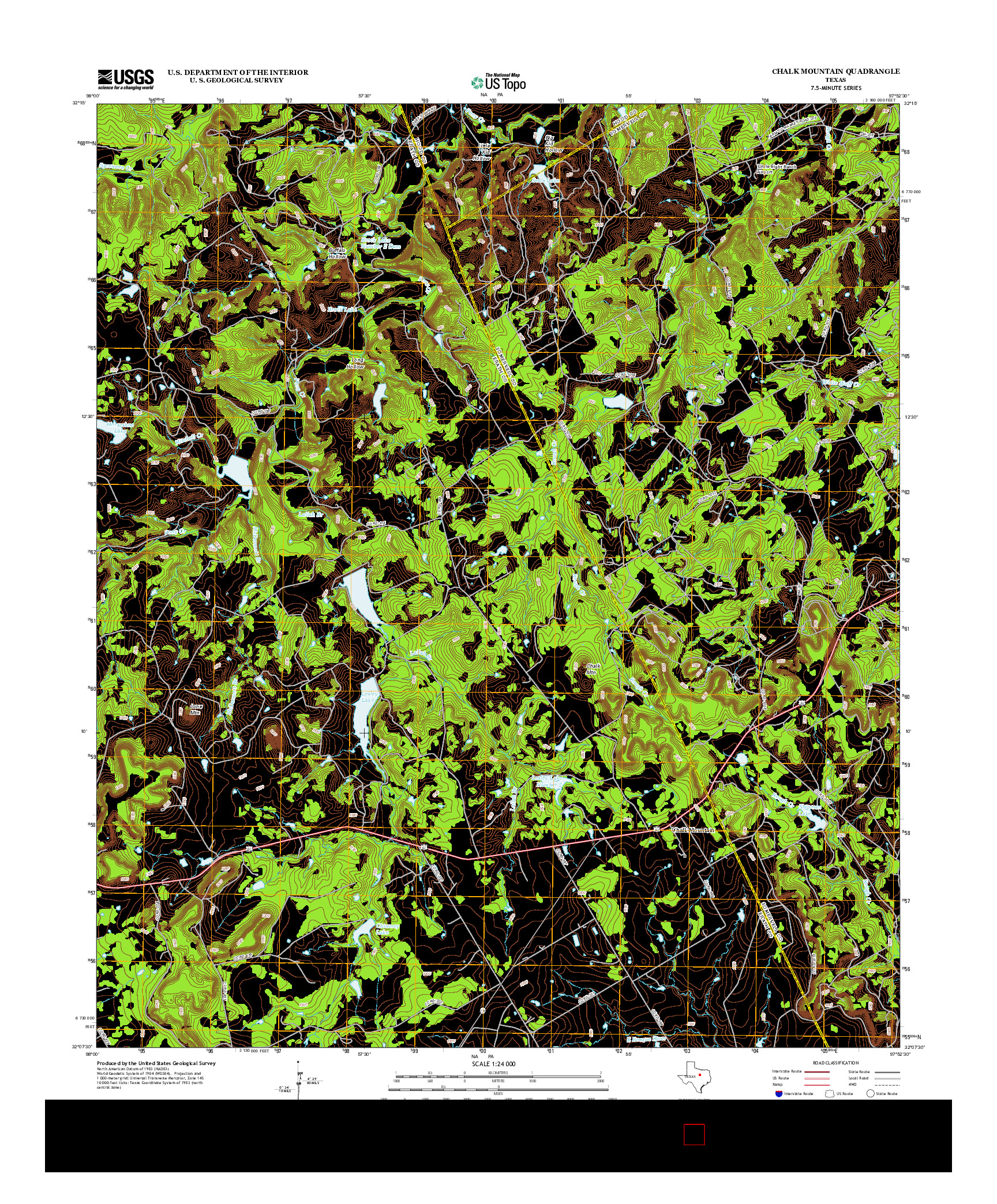 USGS US TOPO 7.5-MINUTE MAP FOR CHALK MOUNTAIN, TX 2013