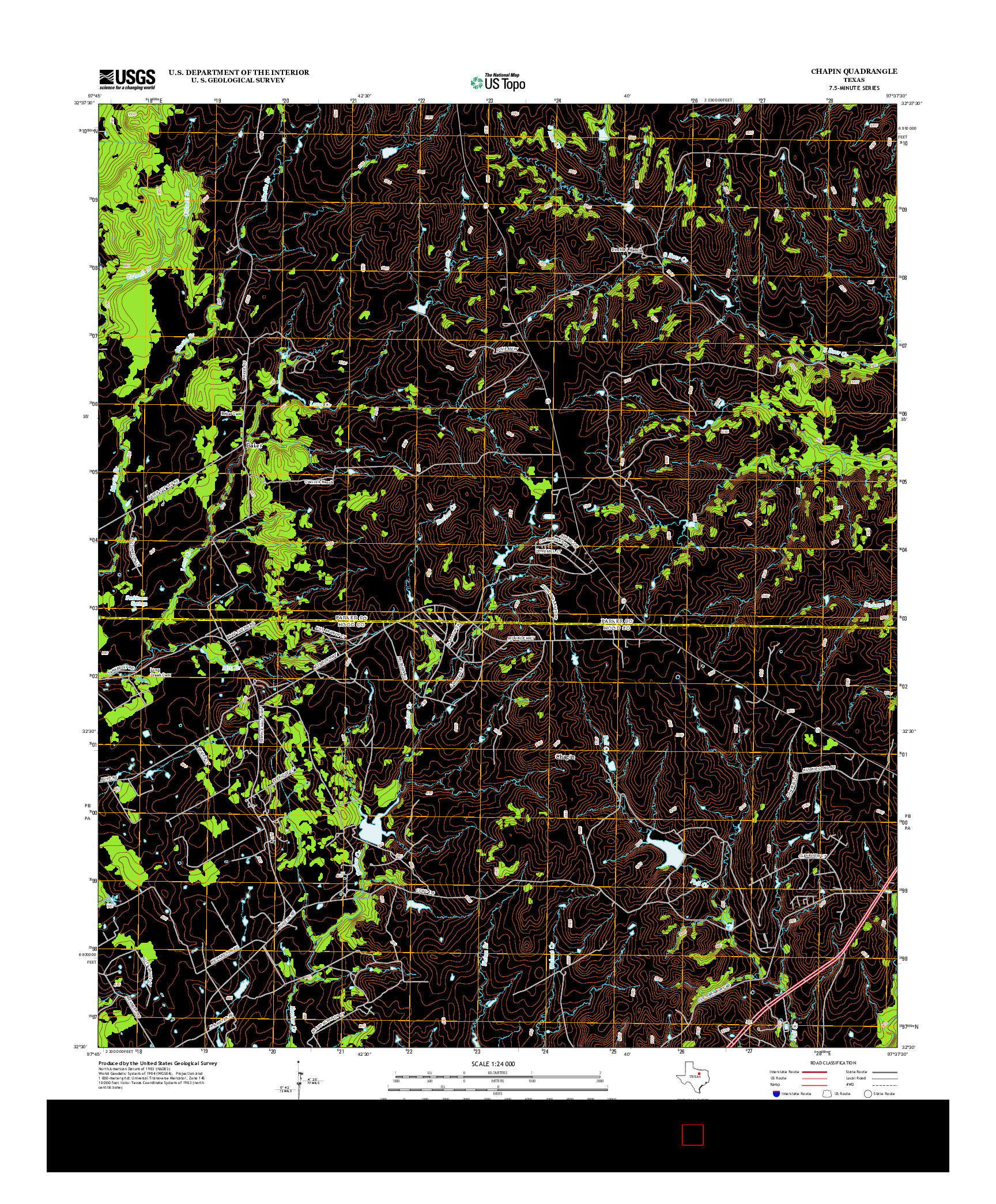 USGS US TOPO 7.5-MINUTE MAP FOR CHAPIN, TX 2013