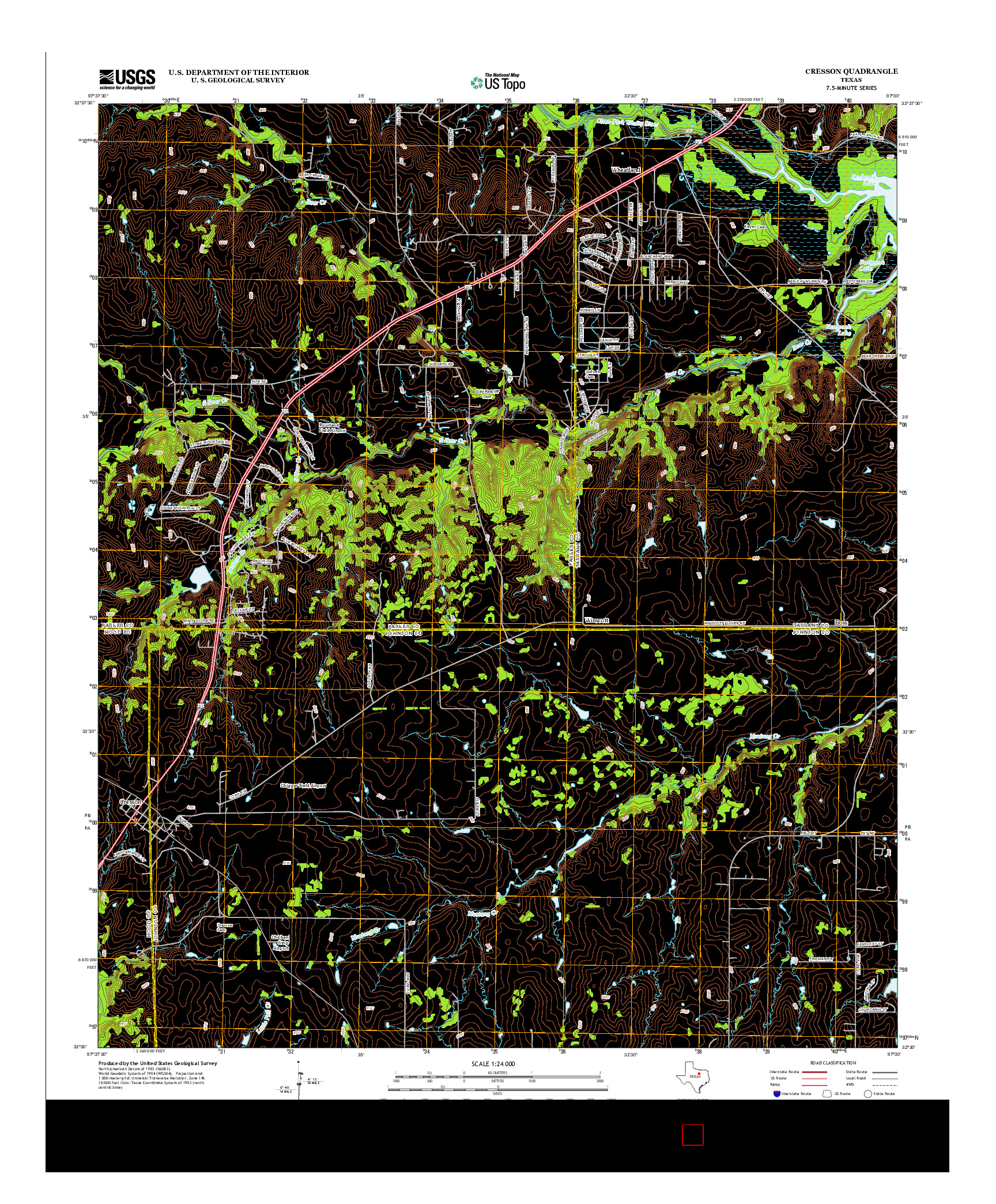 USGS US TOPO 7.5-MINUTE MAP FOR CRESSON, TX 2013