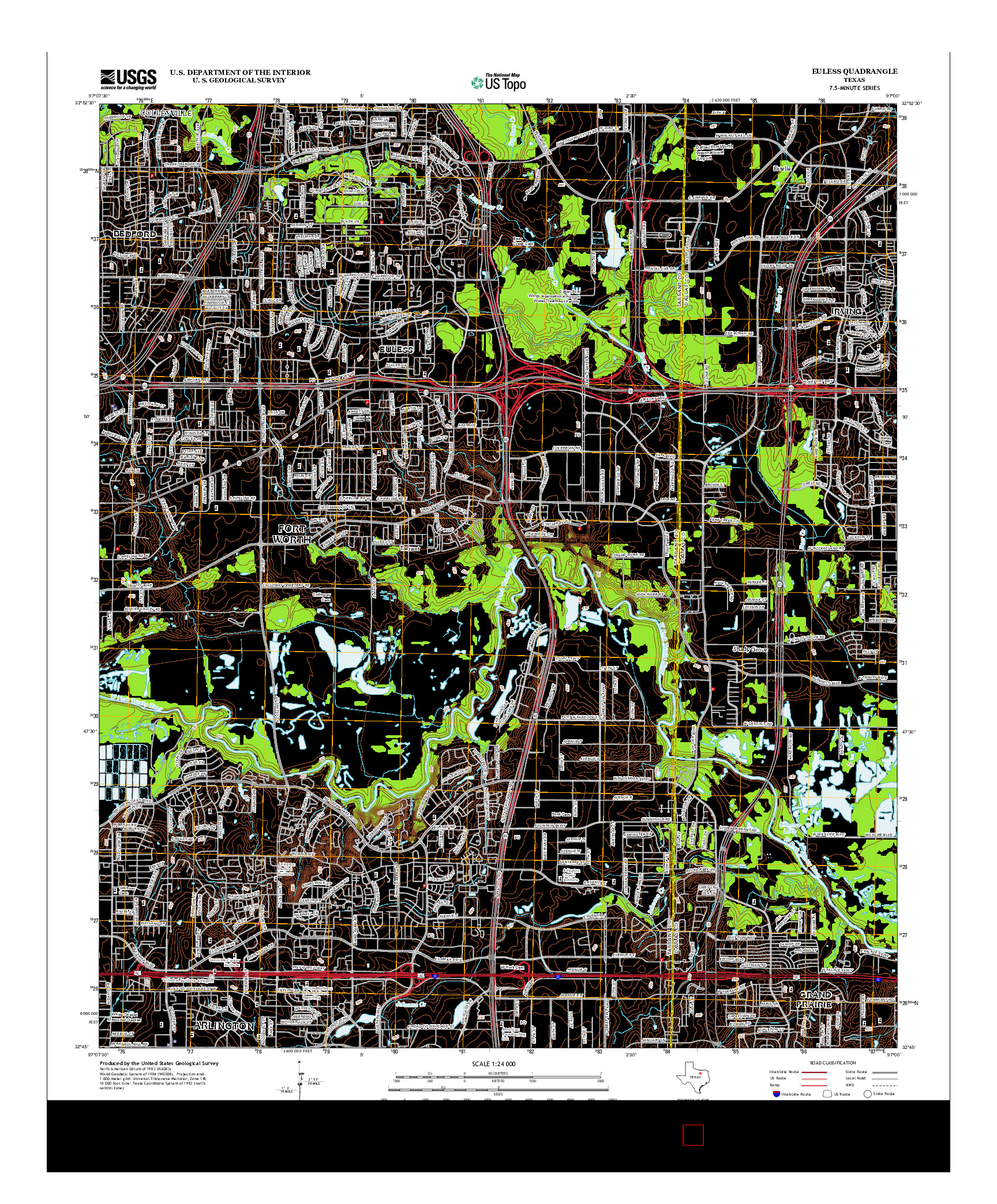 USGS US TOPO 7.5-MINUTE MAP FOR EULESS, TX 2013