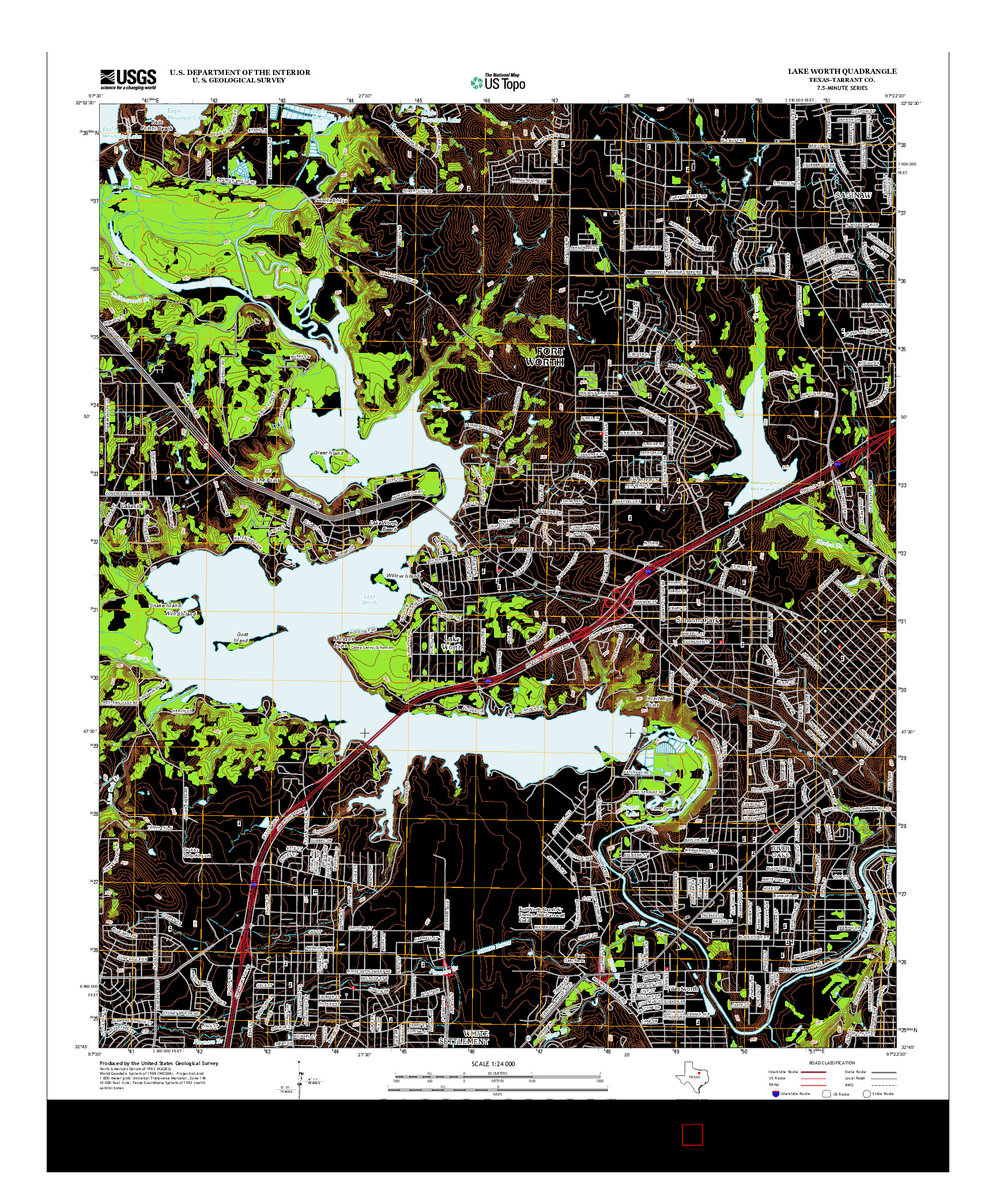 USGS US TOPO 7.5-MINUTE MAP FOR LAKE WORTH, TX 2013