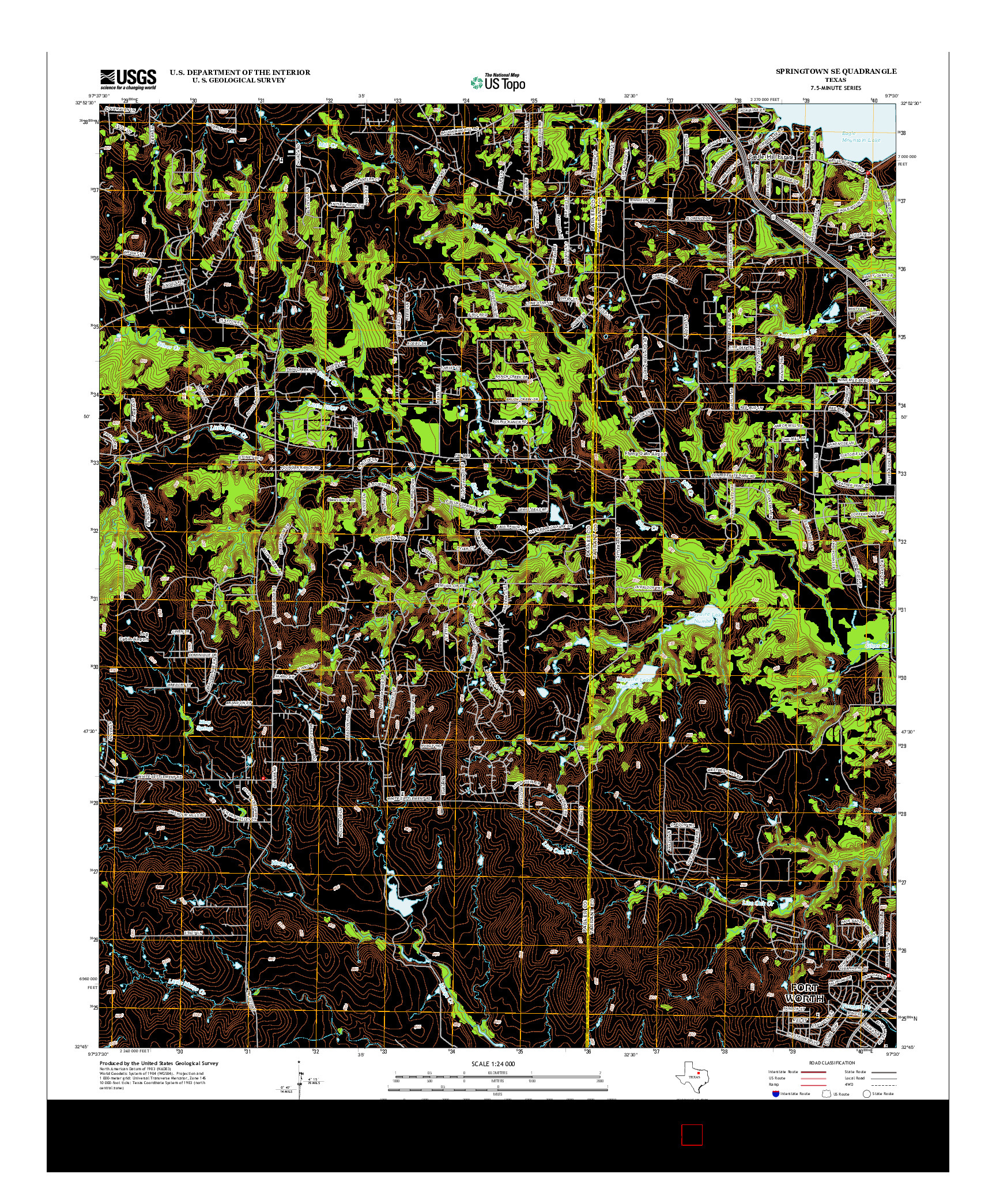 USGS US TOPO 7.5-MINUTE MAP FOR SPRINGTOWN SE, TX 2013