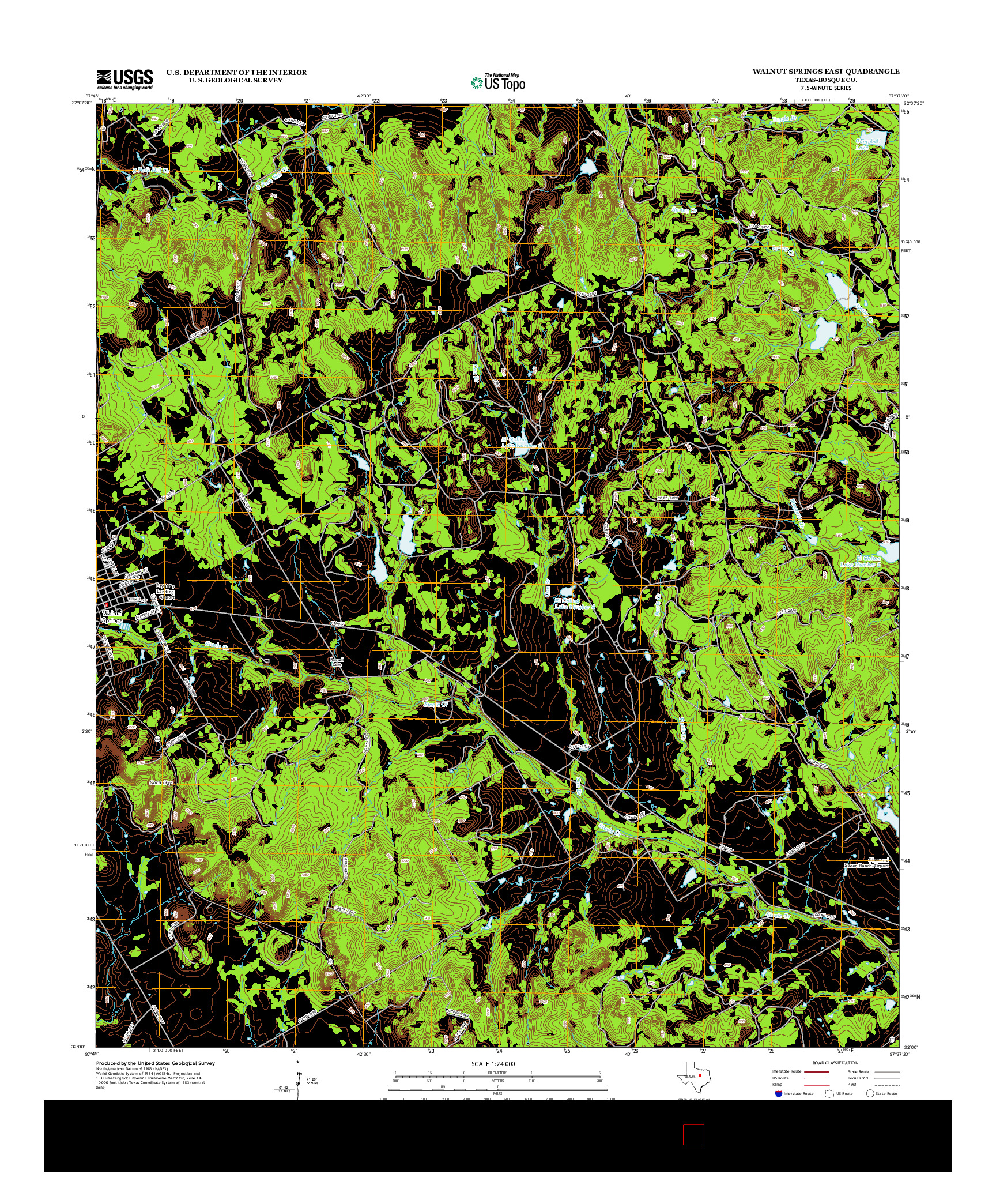 USGS US TOPO 7.5-MINUTE MAP FOR WALNUT SPRINGS EAST, TX 2013