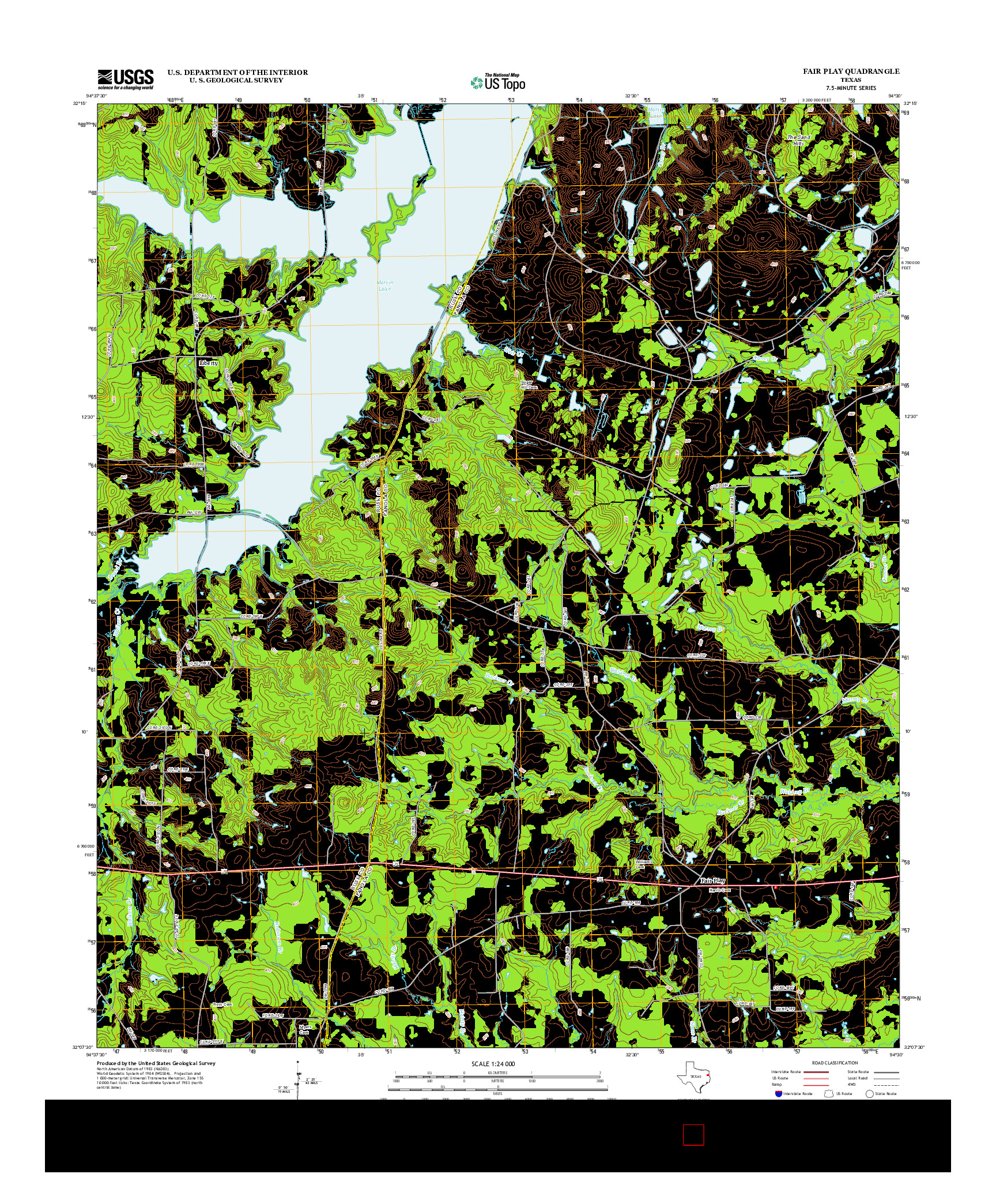 USGS US TOPO 7.5-MINUTE MAP FOR FAIR PLAY, TX 2013