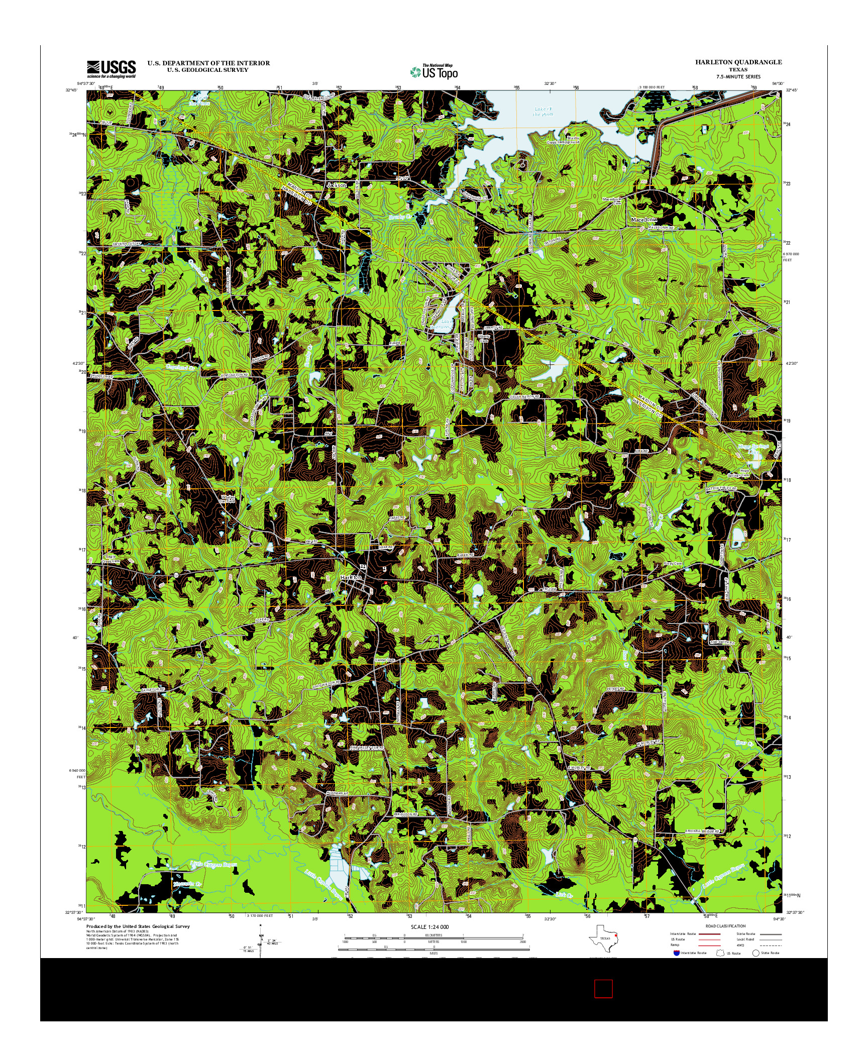 USGS US TOPO 7.5-MINUTE MAP FOR HARLETON, TX 2013