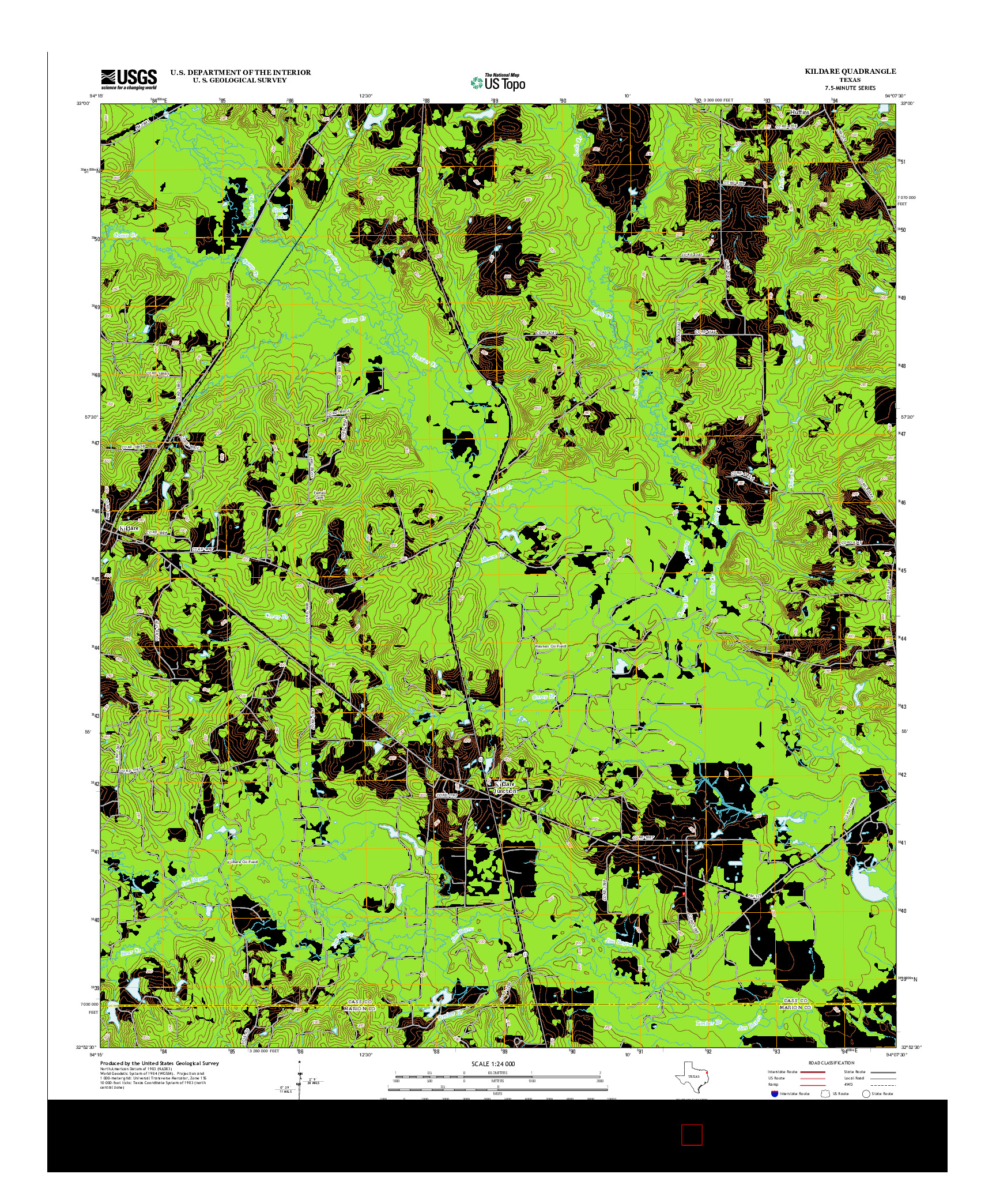 USGS US TOPO 7.5-MINUTE MAP FOR KILDARE, TX 2013