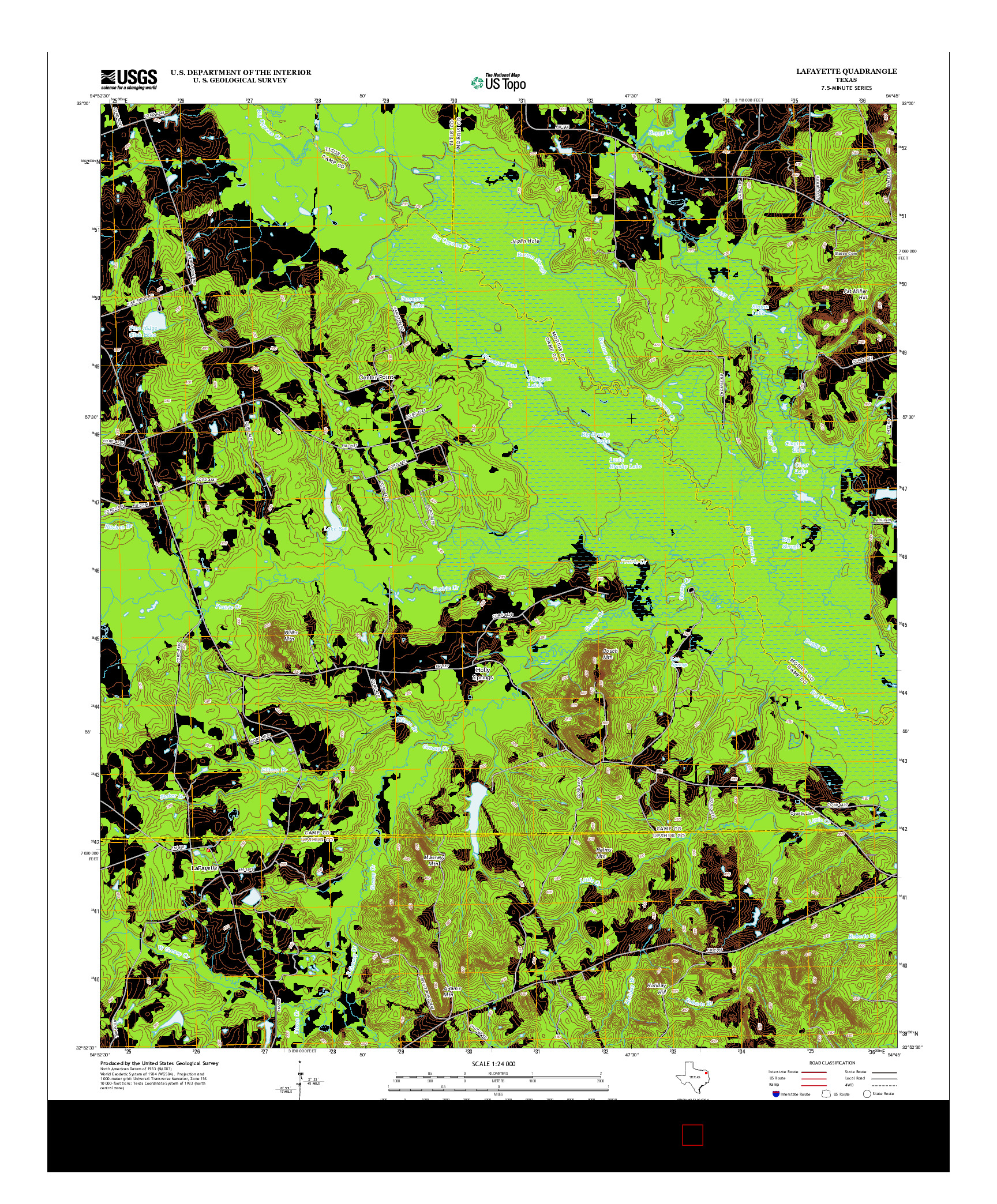 USGS US TOPO 7.5-MINUTE MAP FOR LAFAYETTE, TX 2013