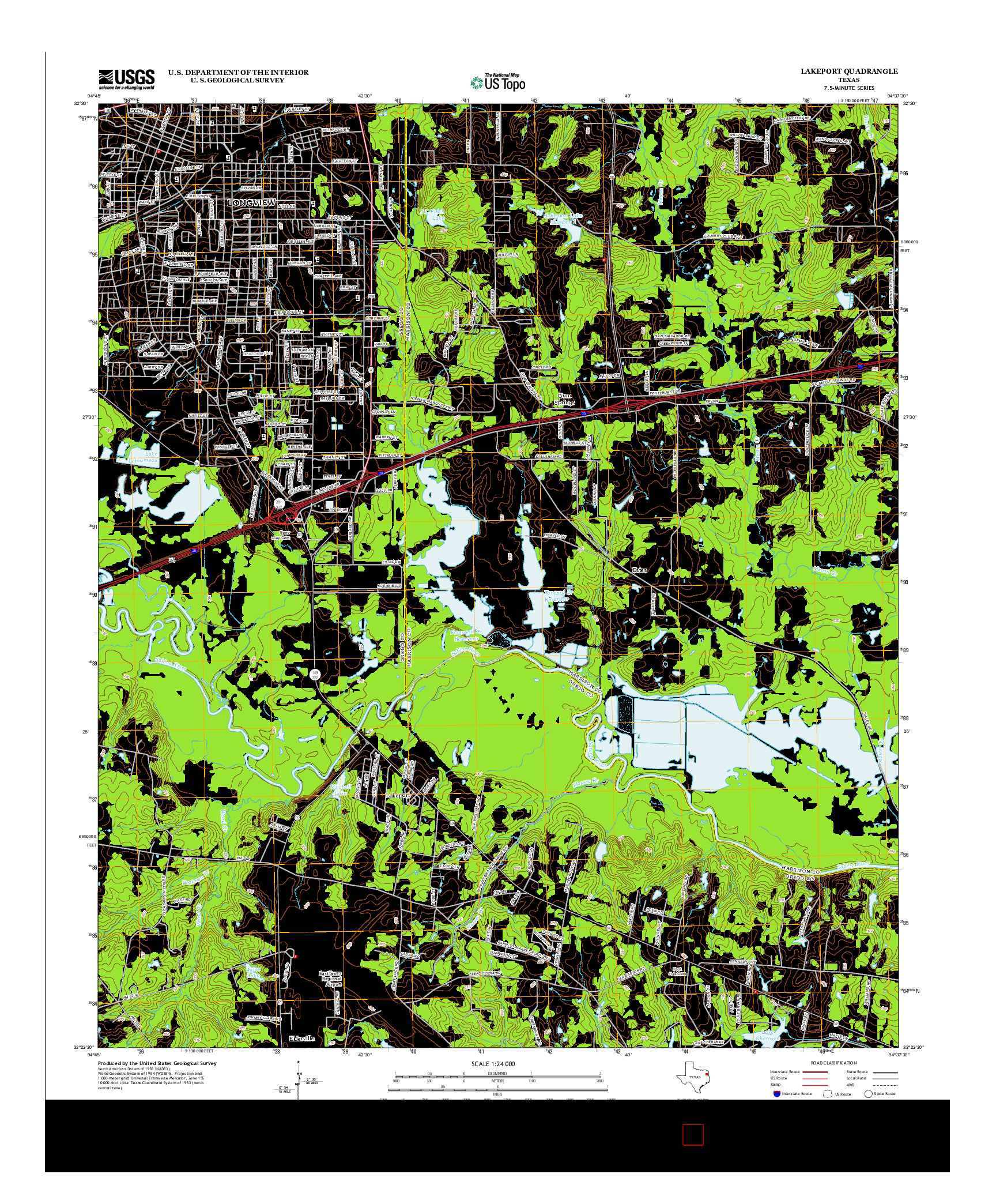 USGS US TOPO 7.5-MINUTE MAP FOR LAKEPORT, TX 2013