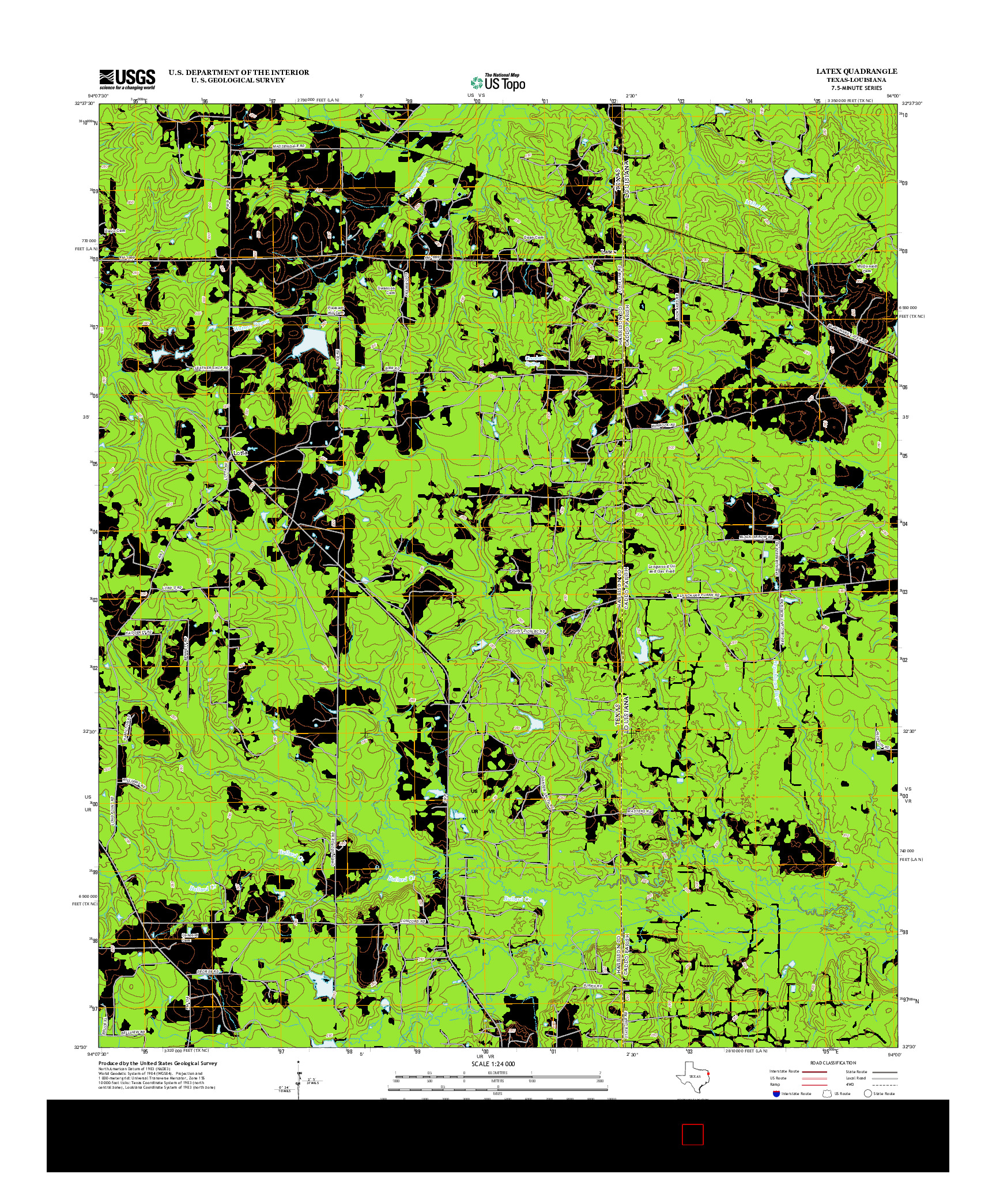 USGS US TOPO 7.5-MINUTE MAP FOR LATEX, TX-LA 2013