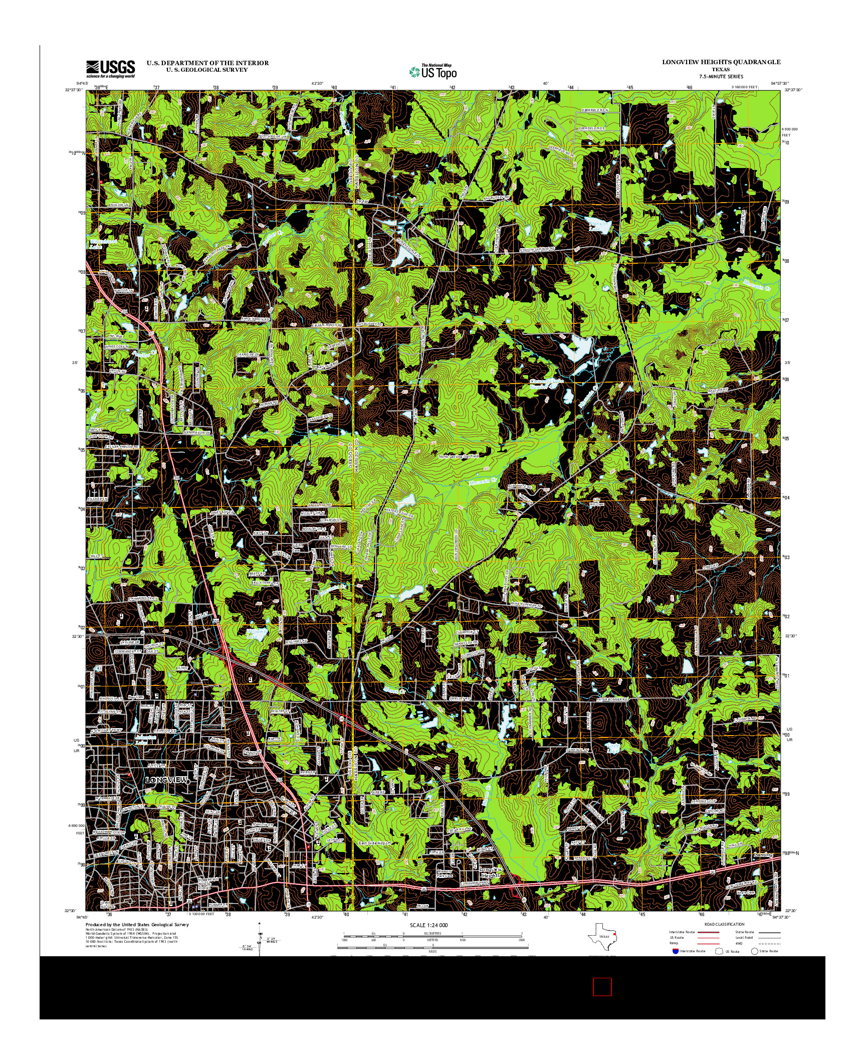 USGS US TOPO 7.5-MINUTE MAP FOR LONGVIEW HEIGHTS, TX 2013