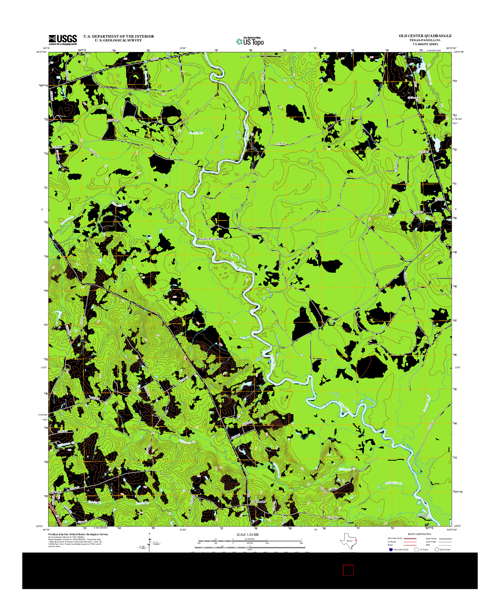 USGS US TOPO 7.5-MINUTE MAP FOR OLD CENTER, TX 2013