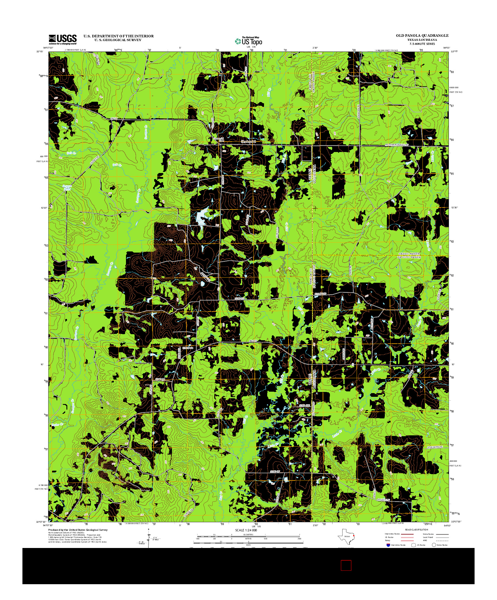 USGS US TOPO 7.5-MINUTE MAP FOR OLD PANOLA, TX-LA 2013