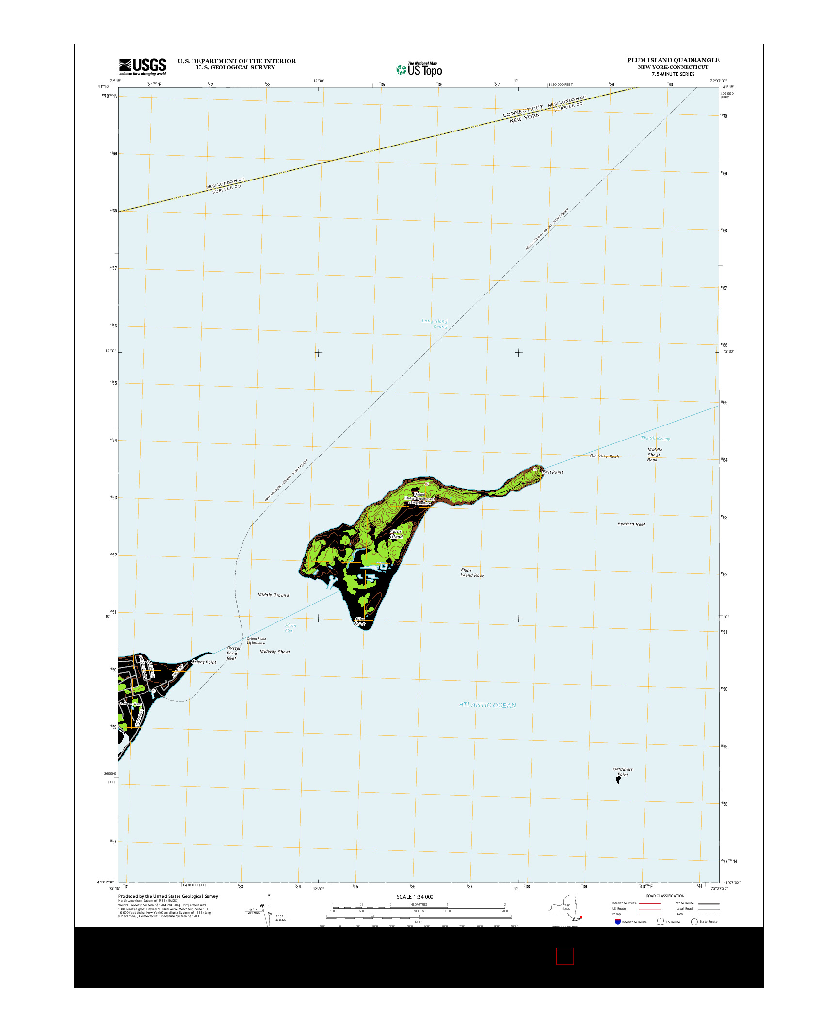 USGS US TOPO 7.5-MINUTE MAP FOR PLUM ISLAND, NY-CT 2013